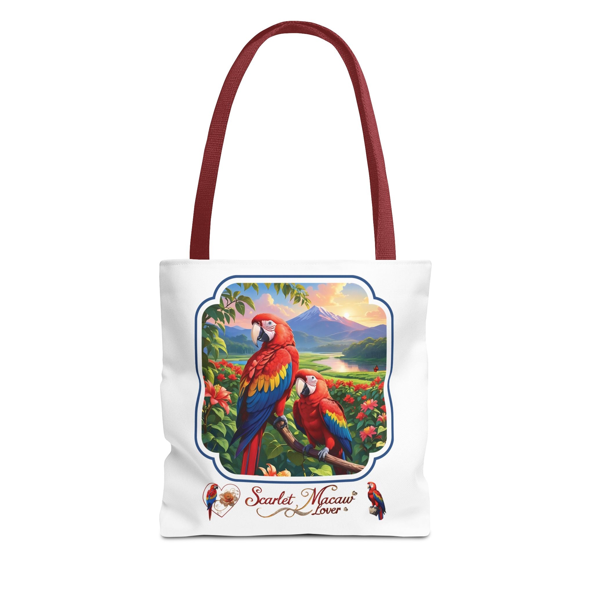 Scarlet Macaw Lover Floral Tote Bag