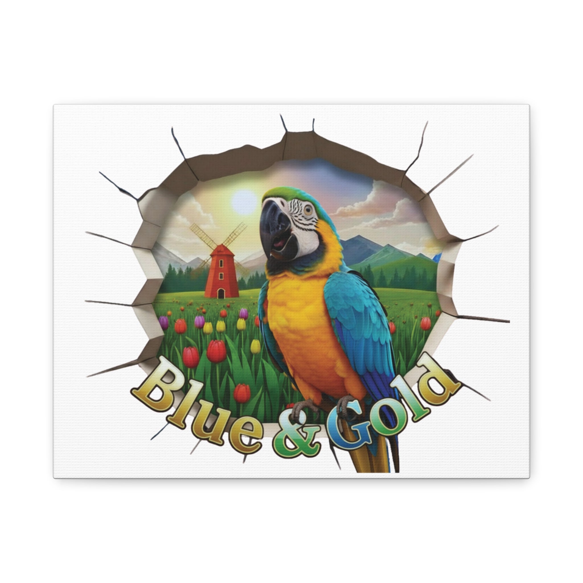Blue & Gold Parrot Wall-Hanging