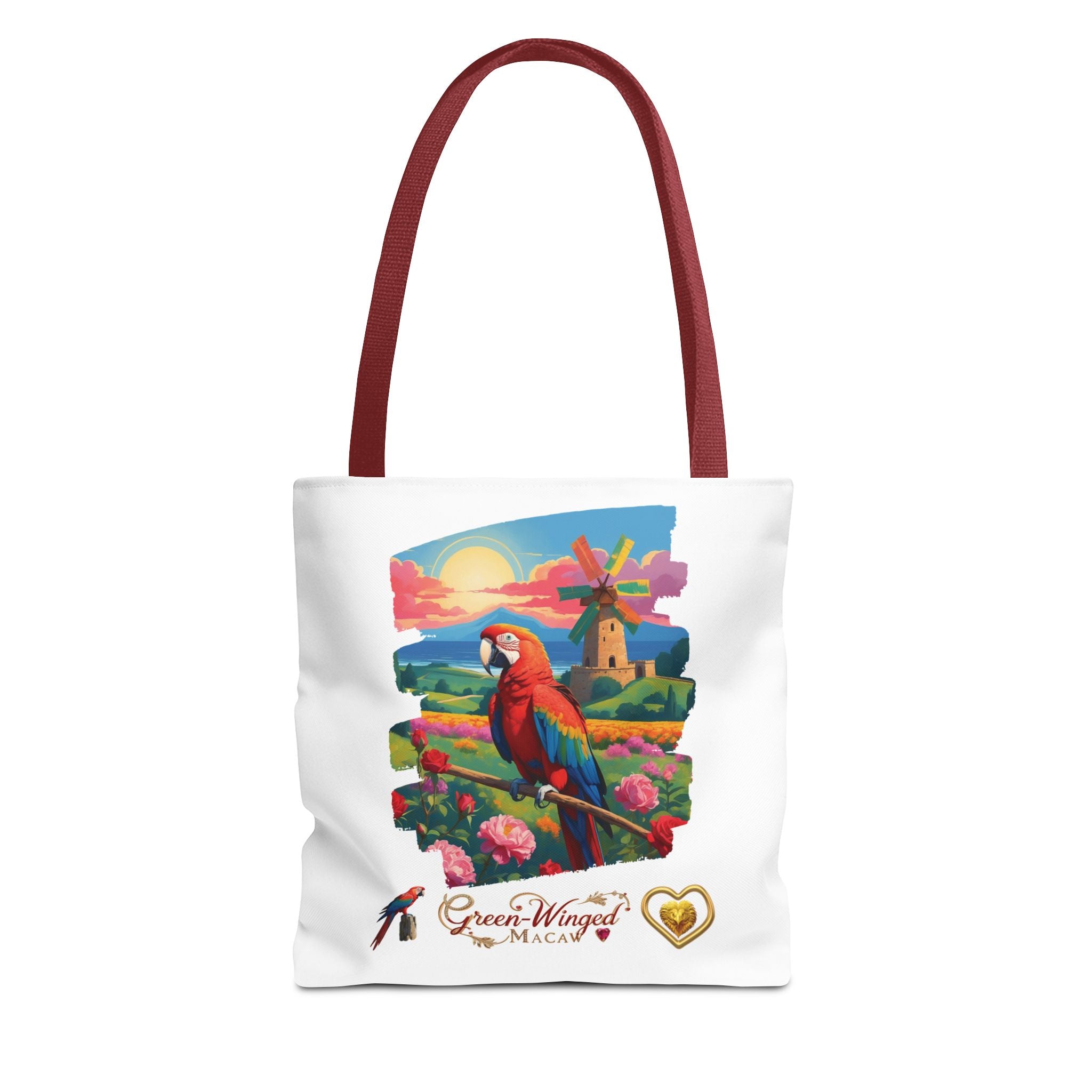 Rainbow Green Winged Macaw Tote Bag