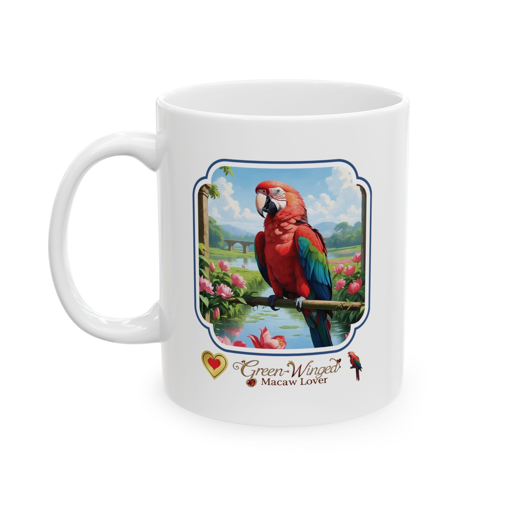 Rainbow Green Winged Macaw Lover Mug