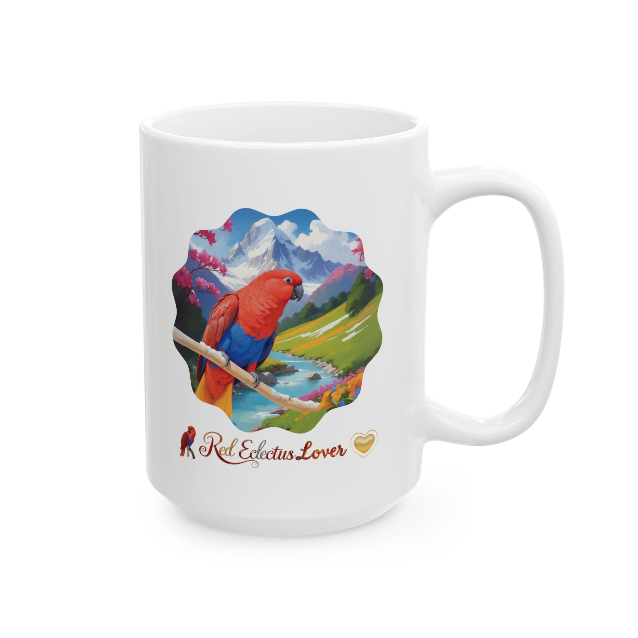Red Eclectus Lover Lake Scenic Mug