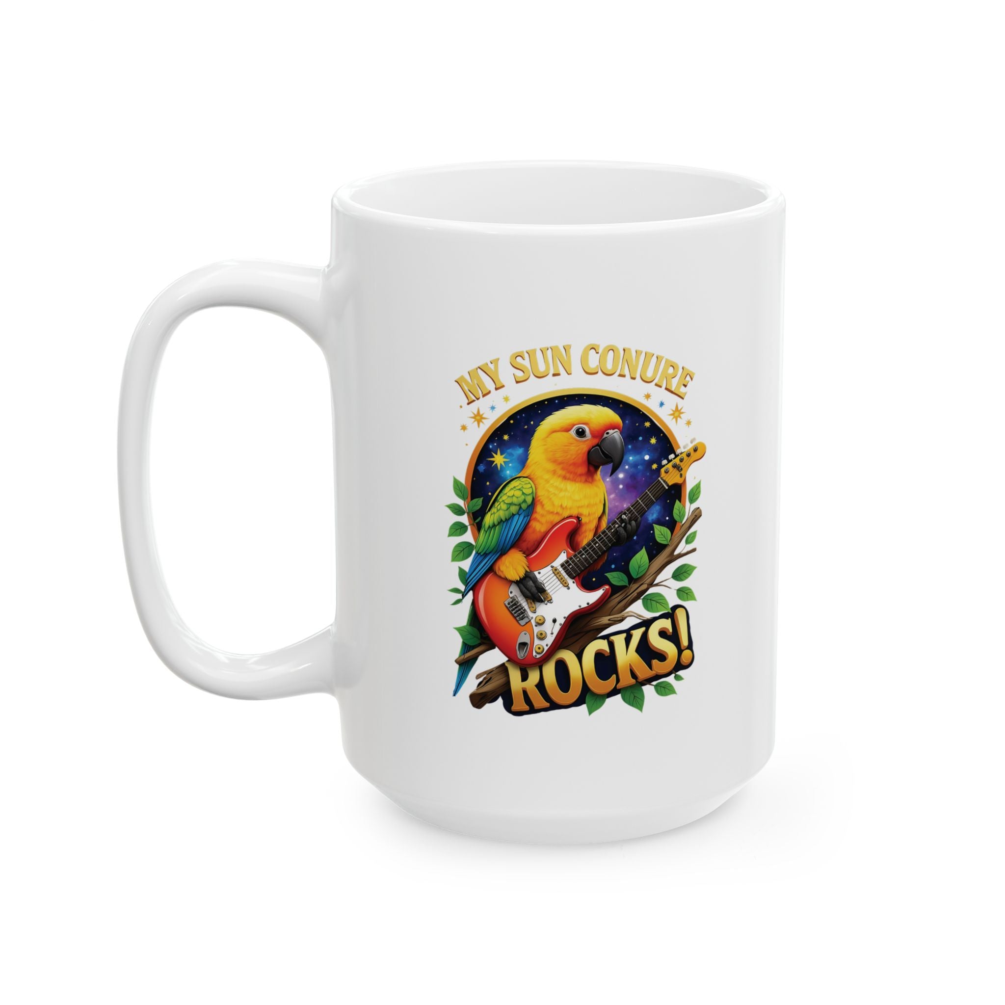 Sun Conure Rocks Music Mug