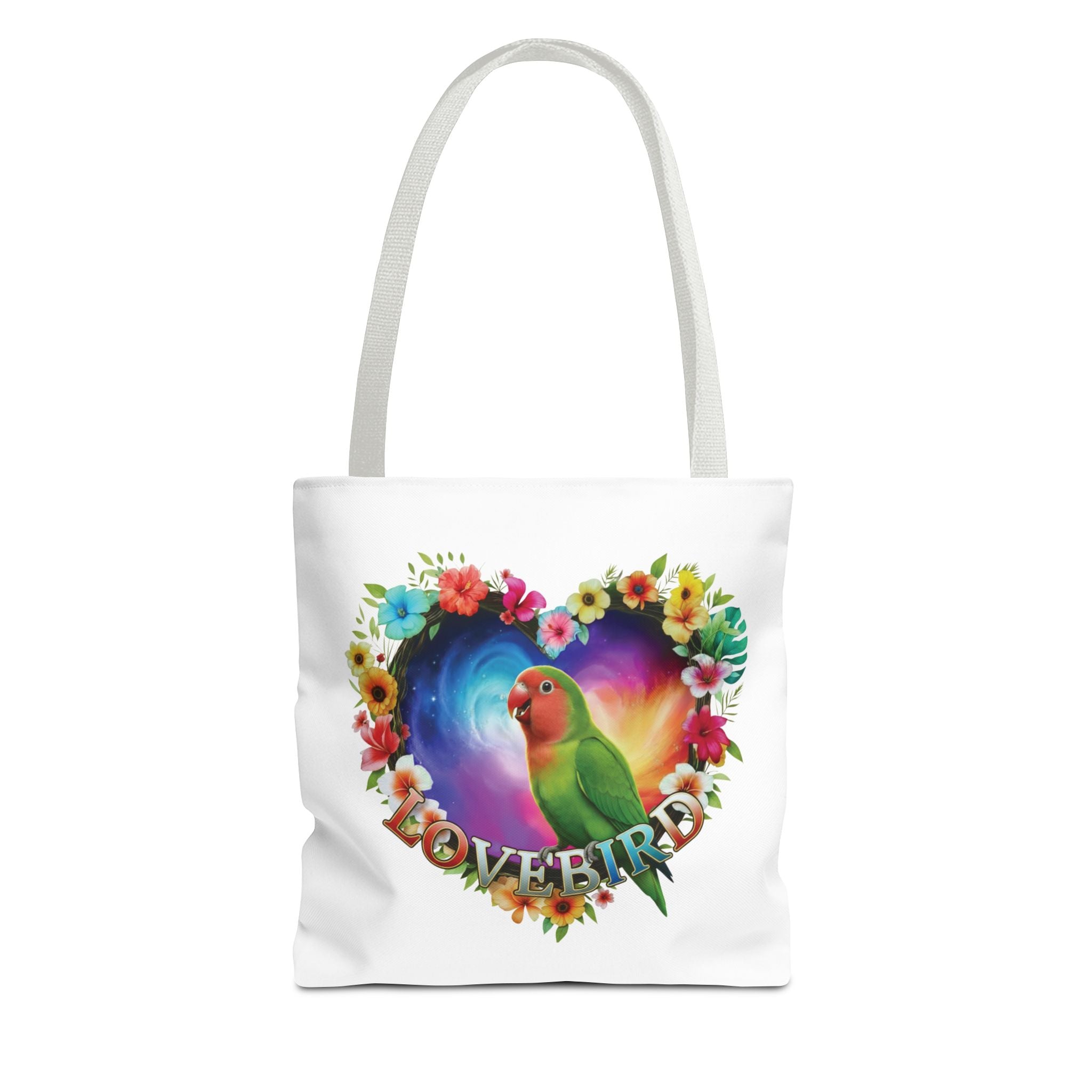 Colorful Lovebird Art Tote Bag