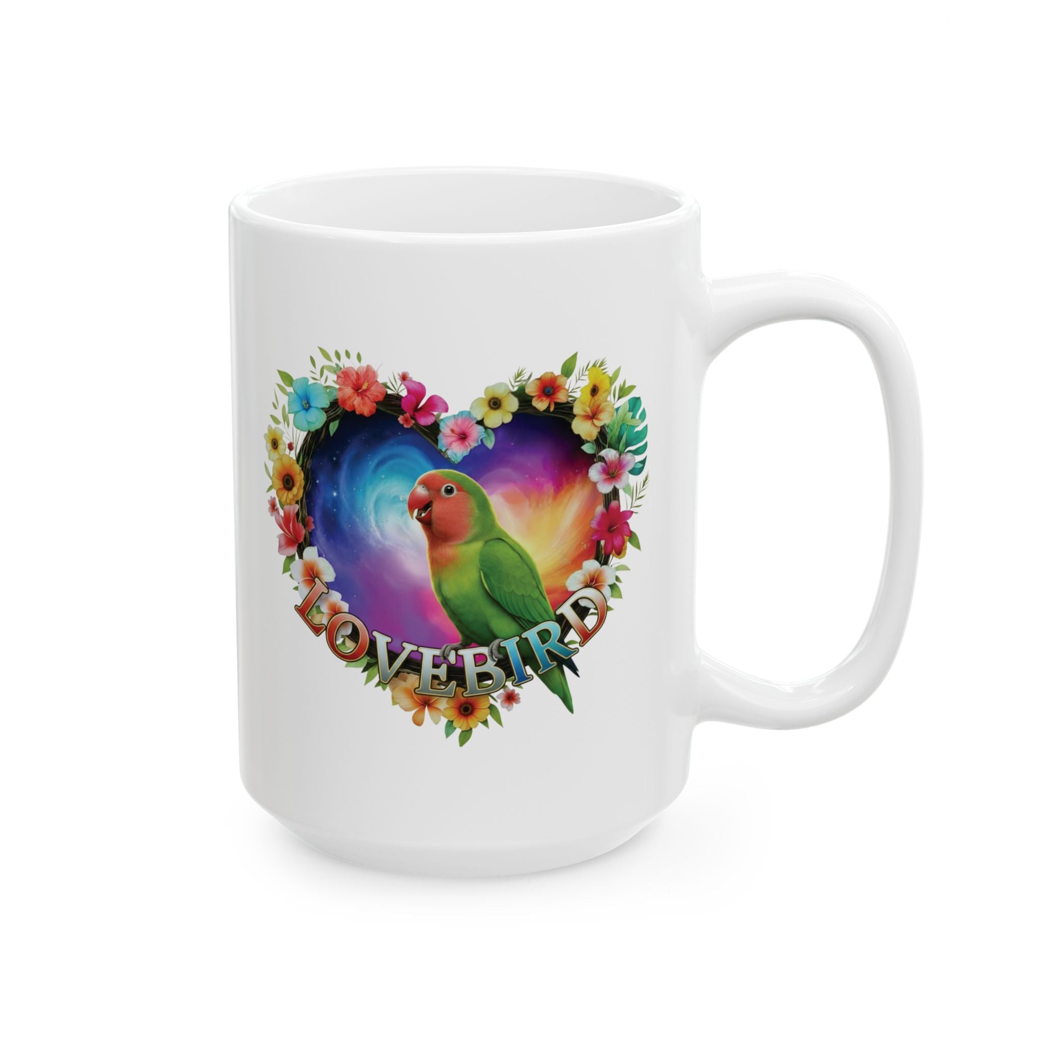 Colorful Lovebird Art Mug