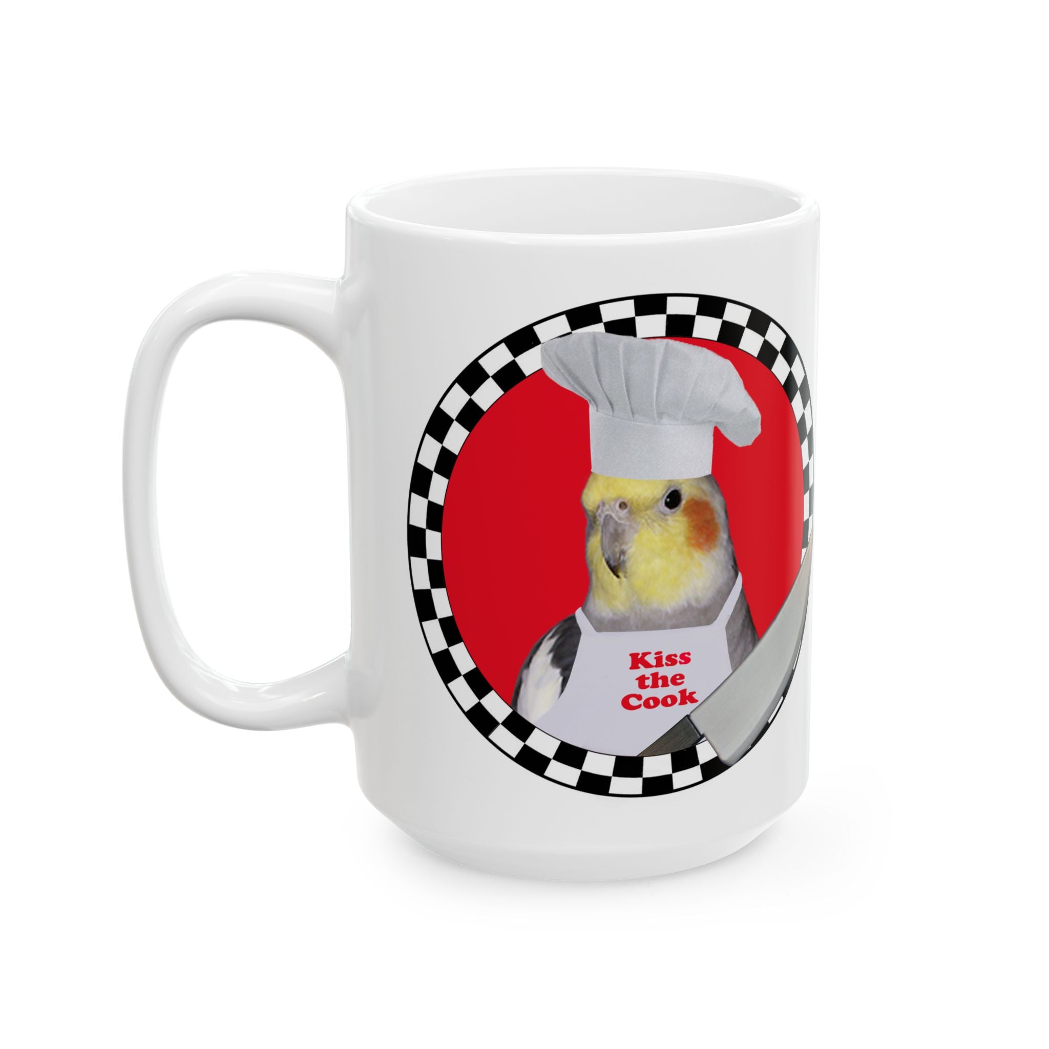 Kiss The Cook Cockatiel Mug