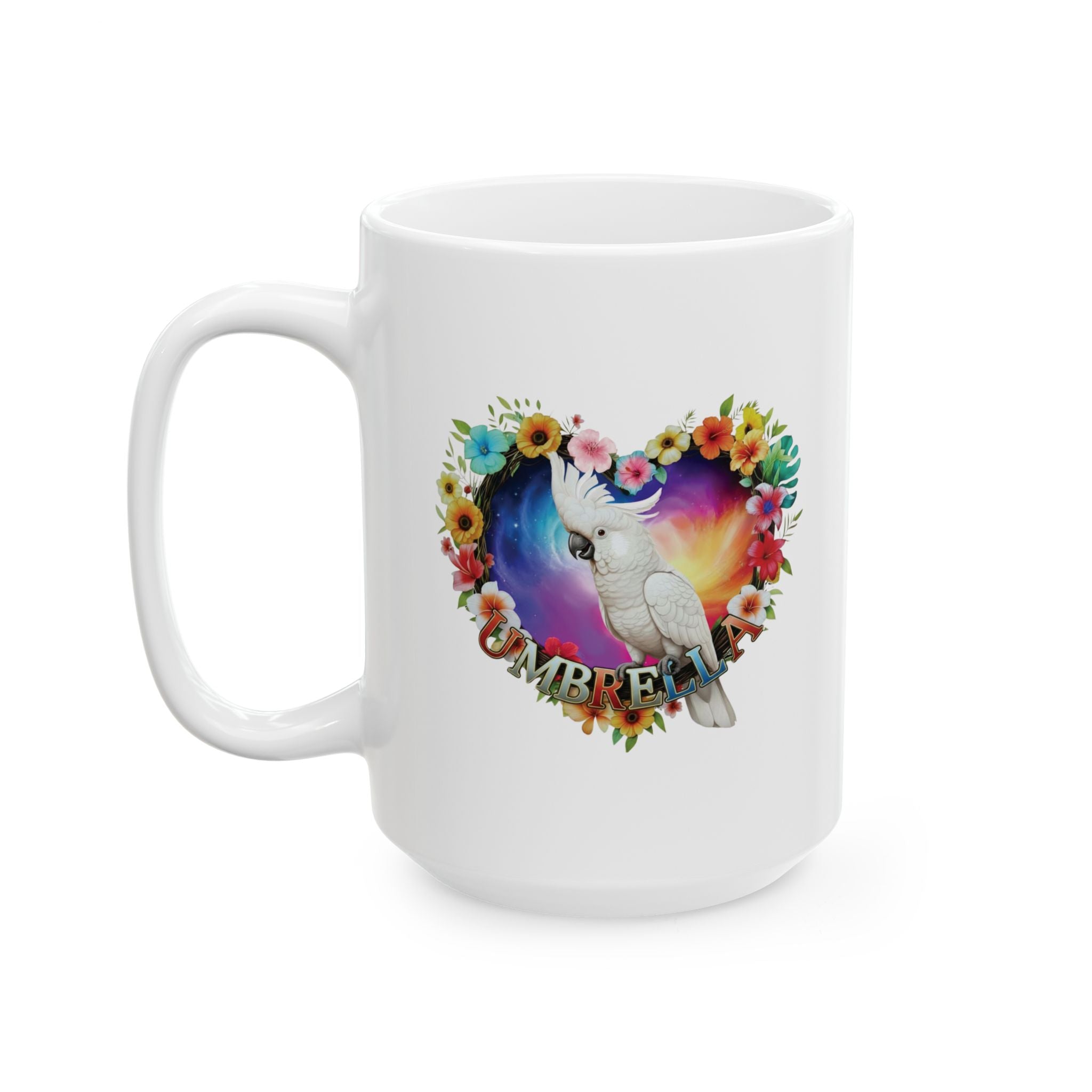 Umbrella Cockatoo Floral Mug