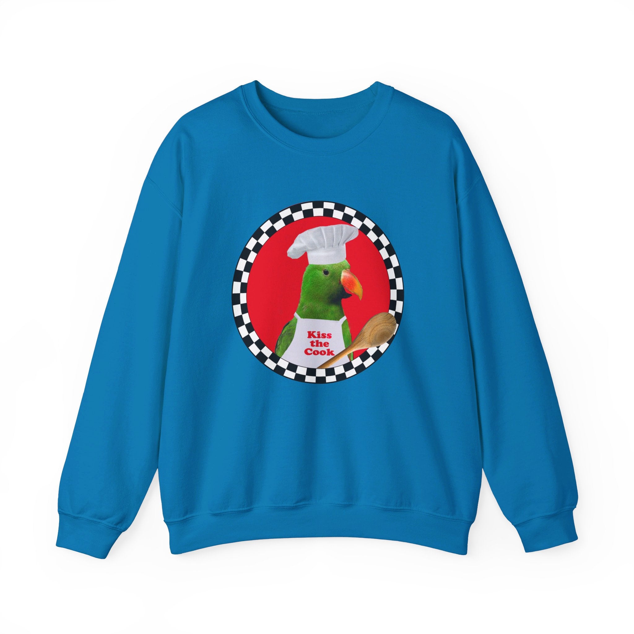 Kiss The Cook Spoon Green Eclectus Sweatshirt