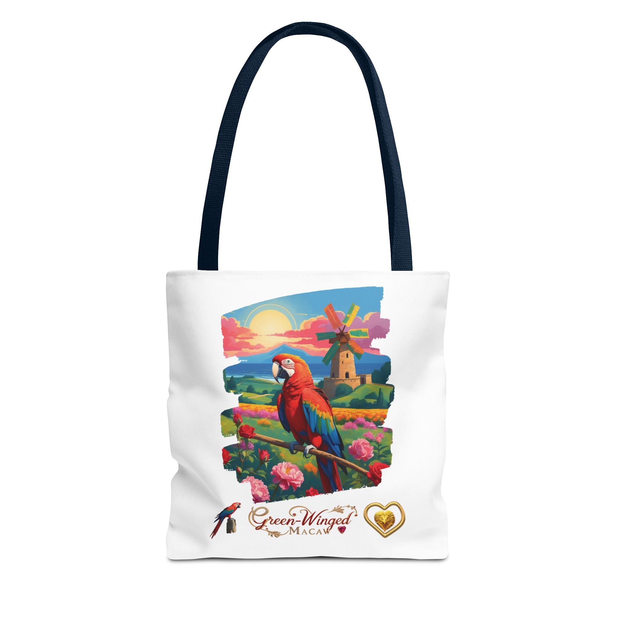 Rainbow Green Winged Macaw Tote Bag