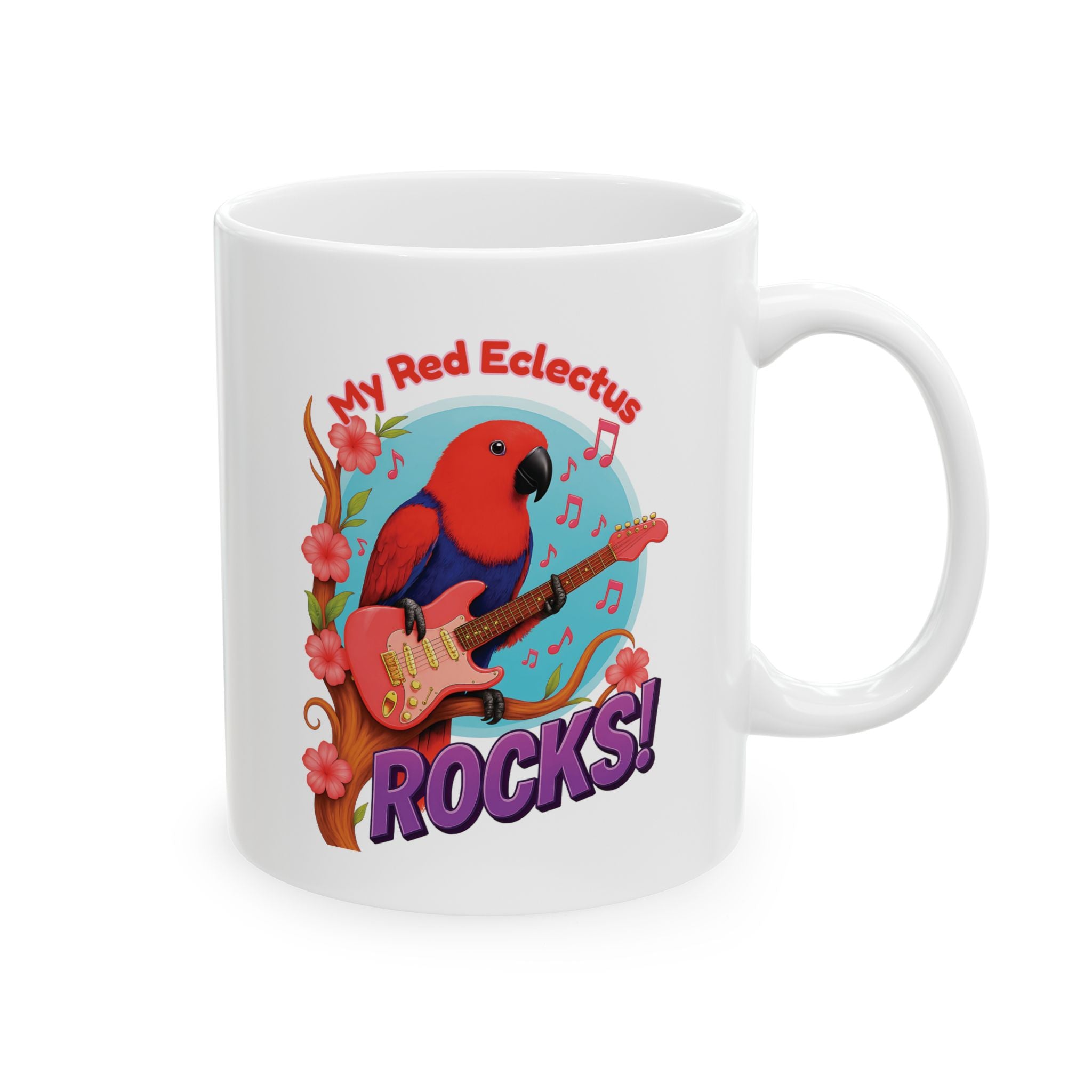 My Red Eclectus Rocks Music Mug