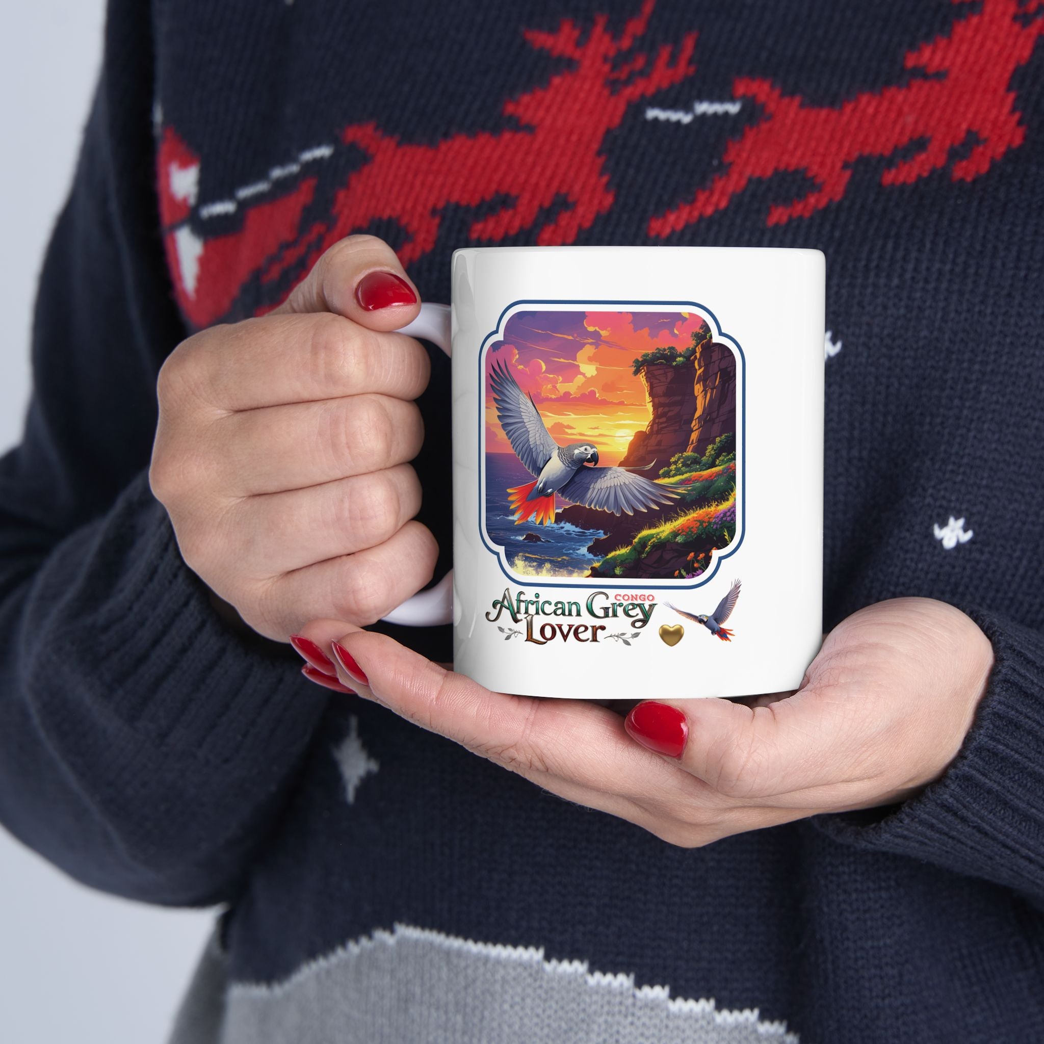 African Grey Congo Ceramic Mug