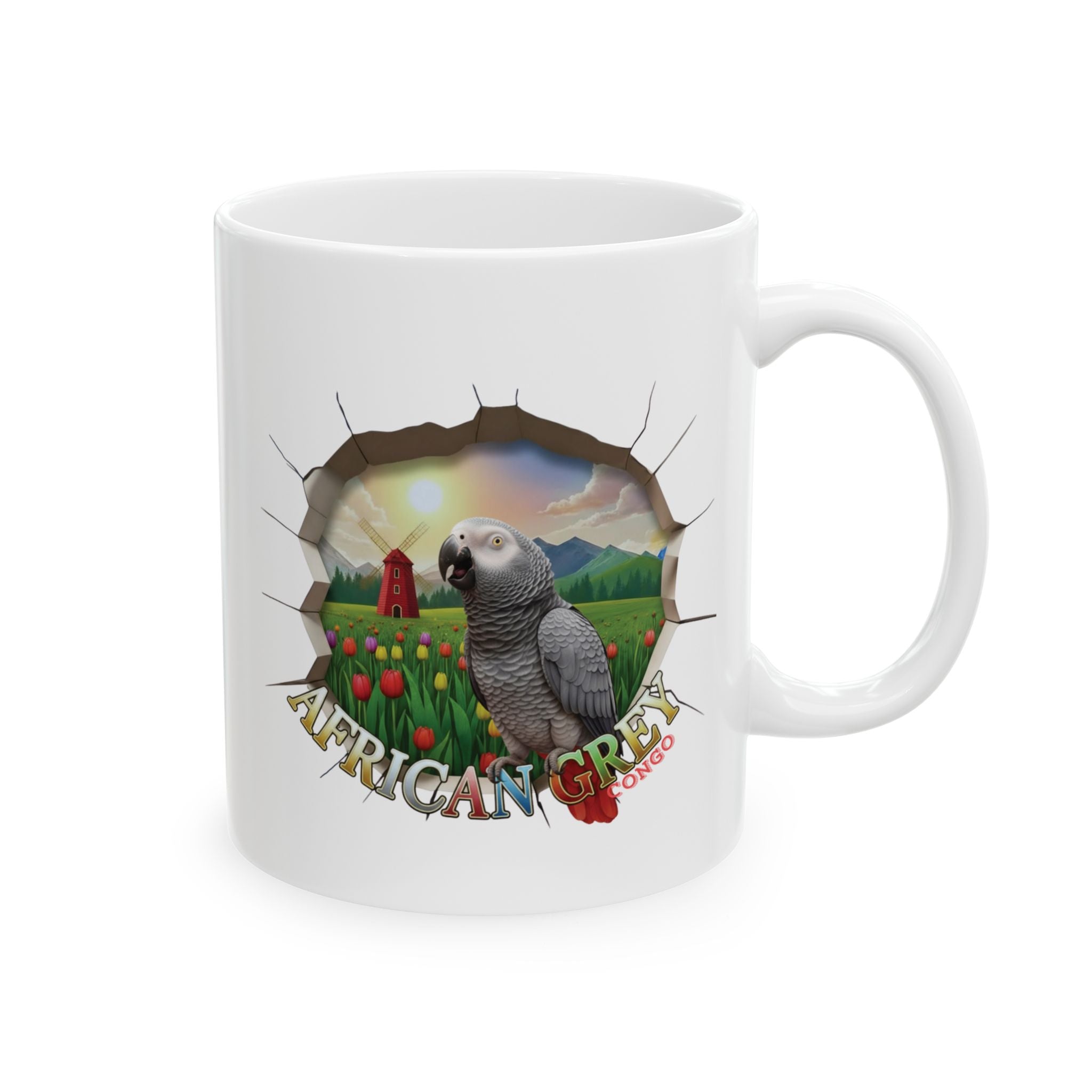 African Grey Congo Meadow Mug