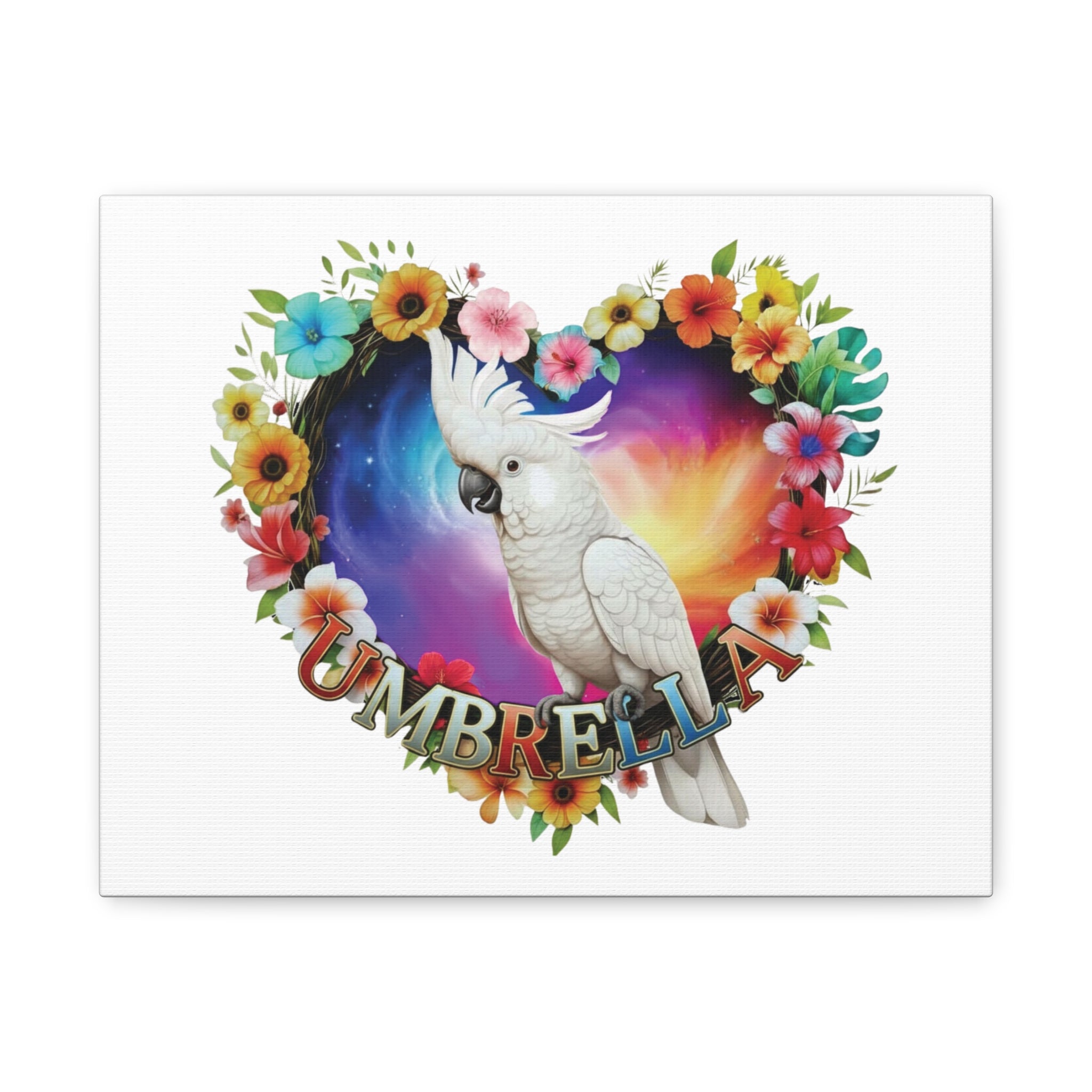 Umbrella Cockatoo Heart Wall-Hanging