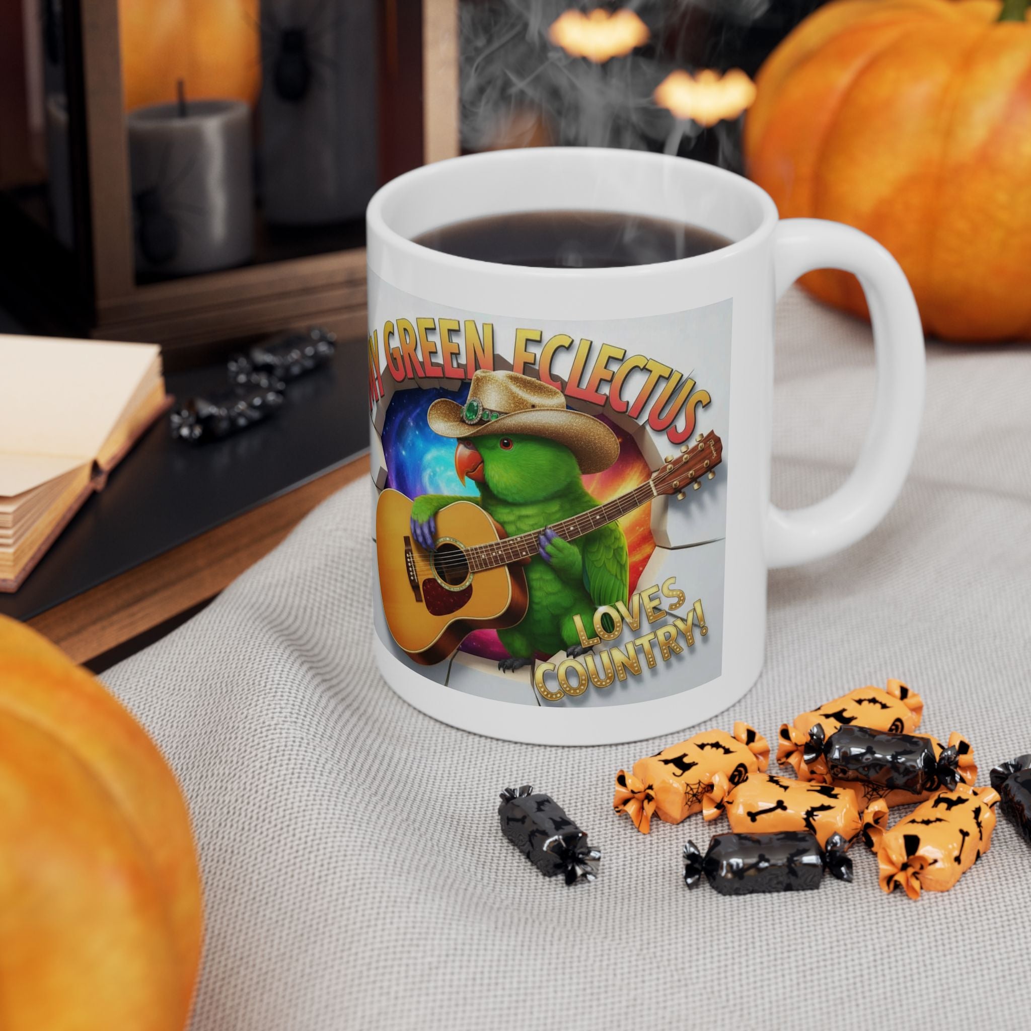 My Green Eclectus Loves Country Mug