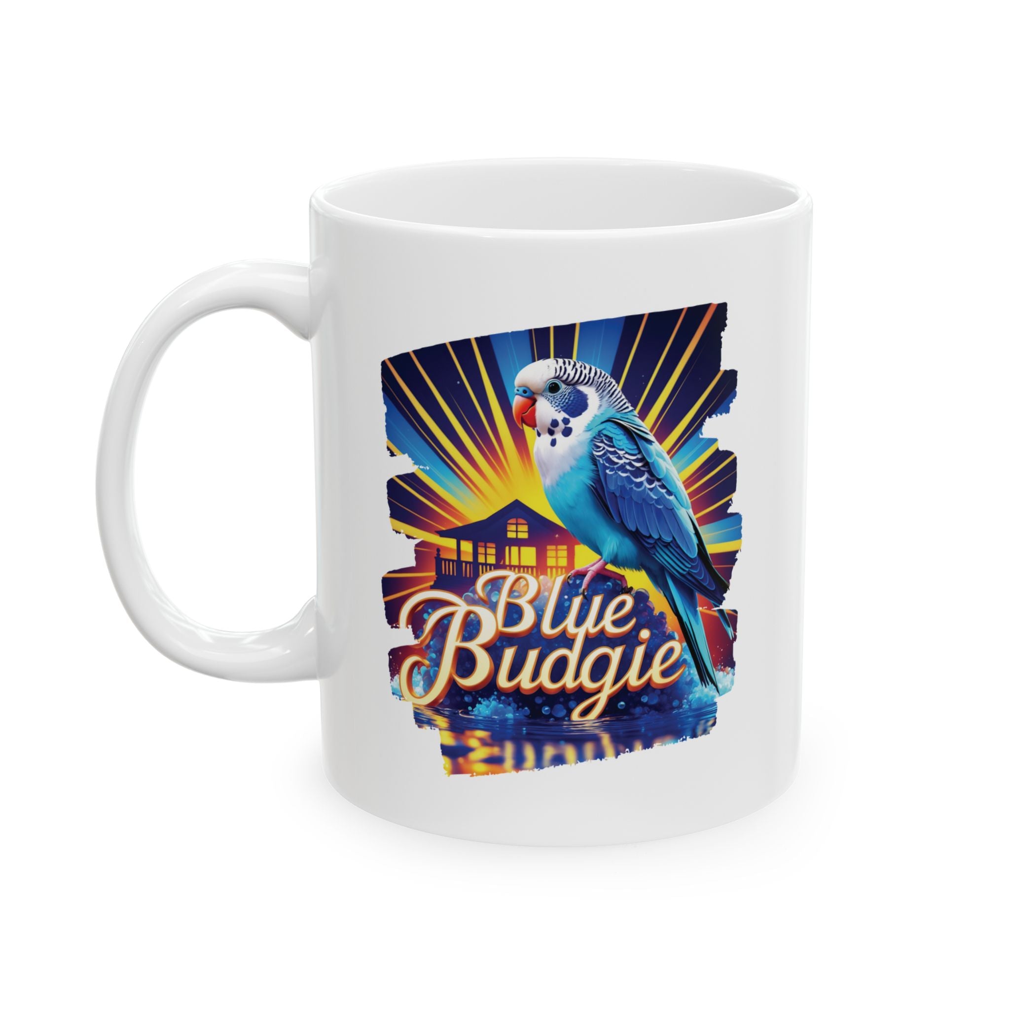 Blue Budgie Sunrise Mug