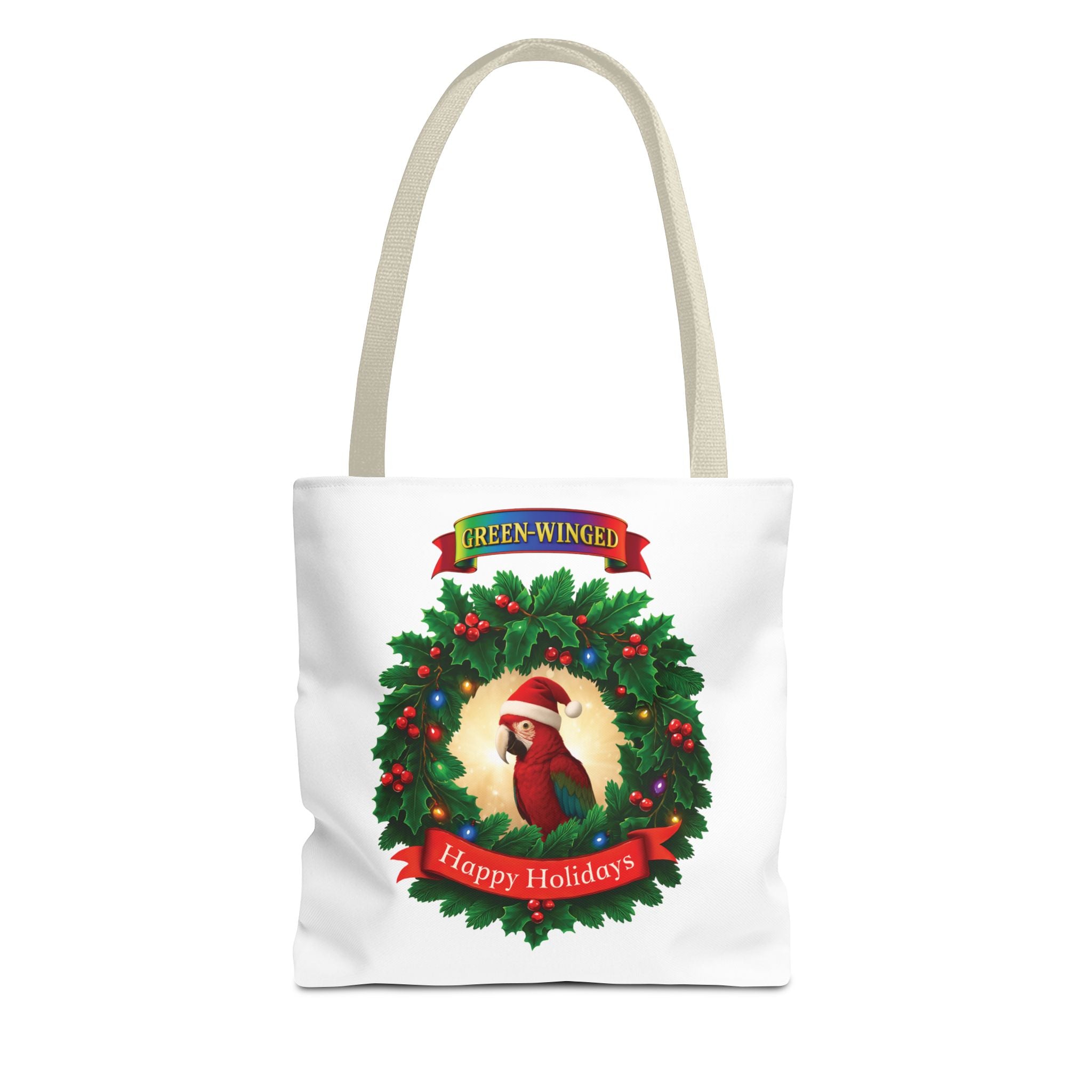 Happy Holidays Green-Winged Tote Bag