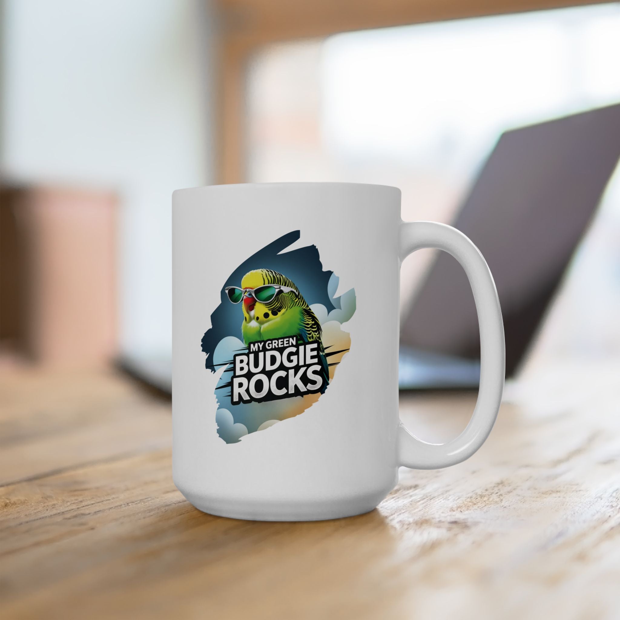 Green Budgie Mug