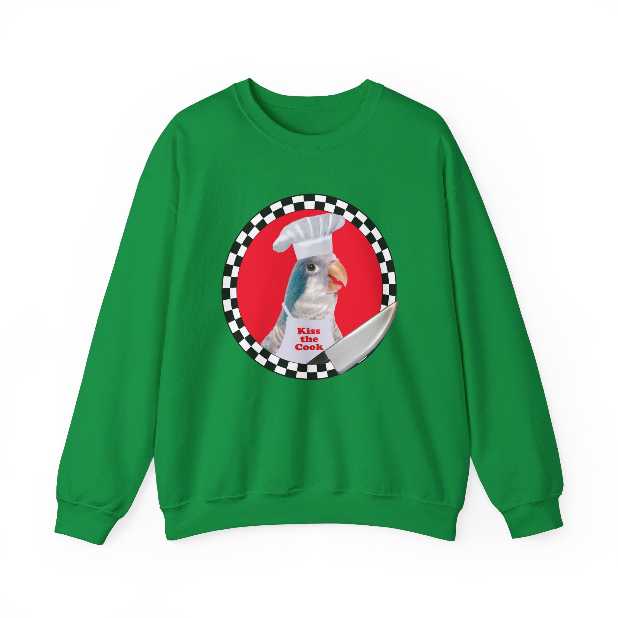 Kiss The Cook Blue Quaker Sweatshirt