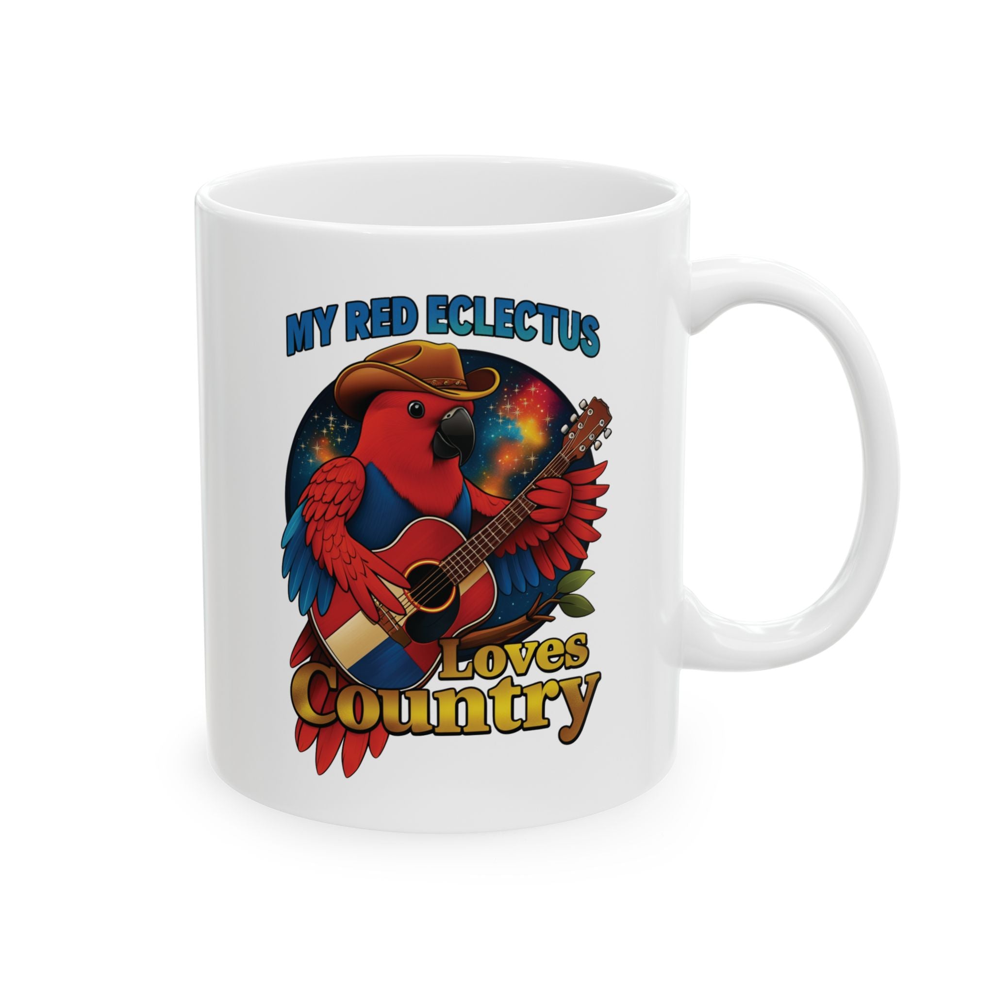 My Red Eclectus Loves Country Mug
