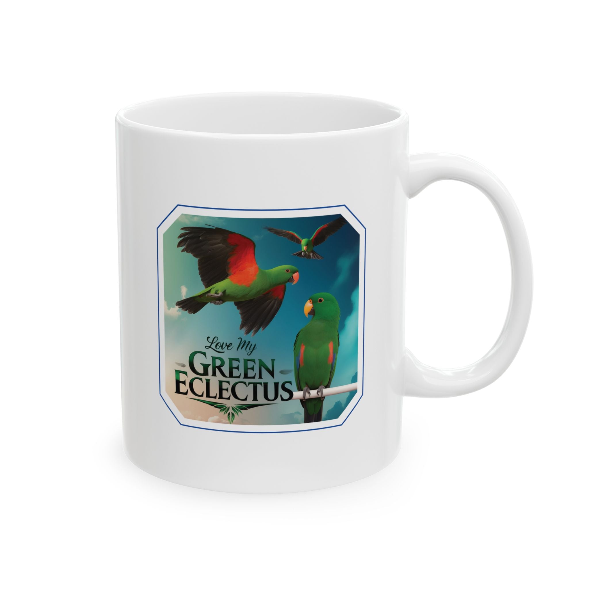 Flying Love My Green Eclectus Mug