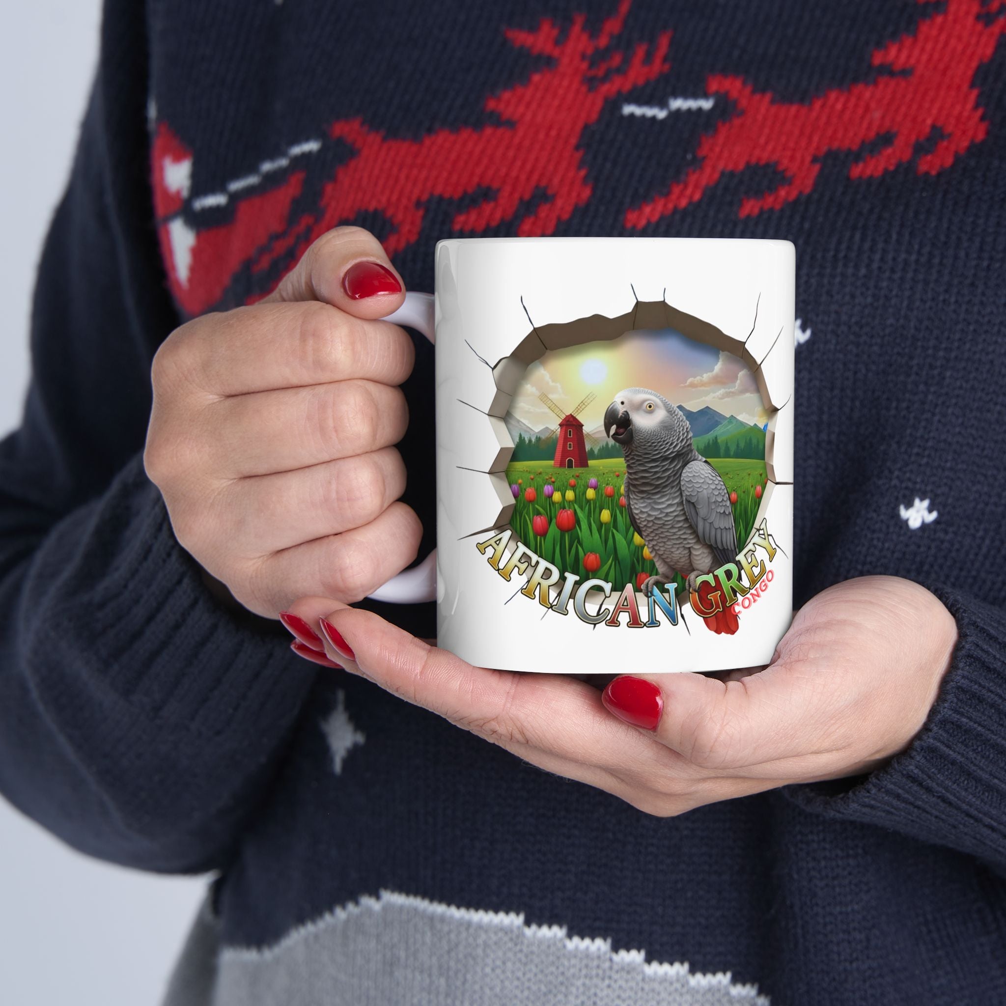 African Grey Congo Meadow Mug