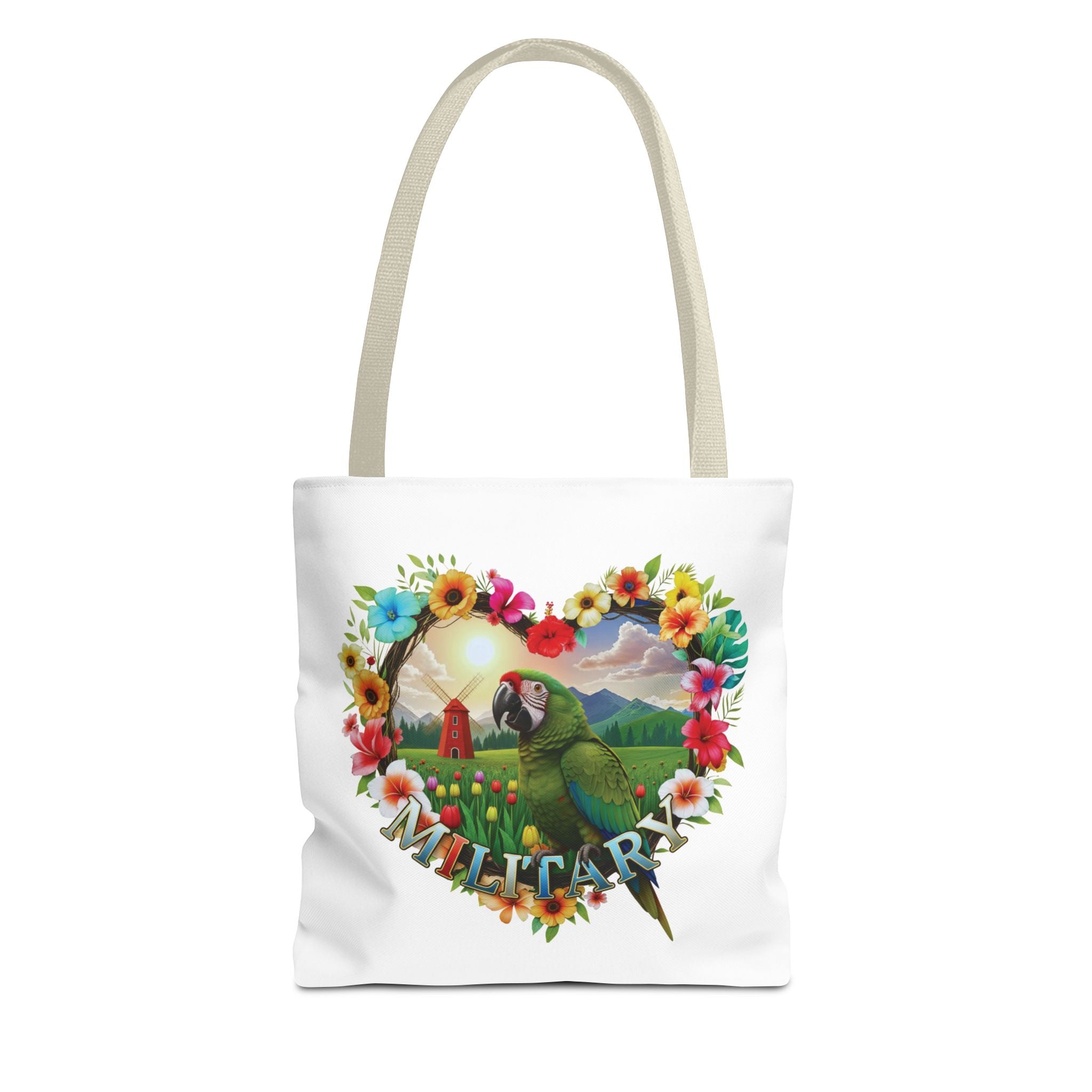Military Parrot Floral Tote Bag
