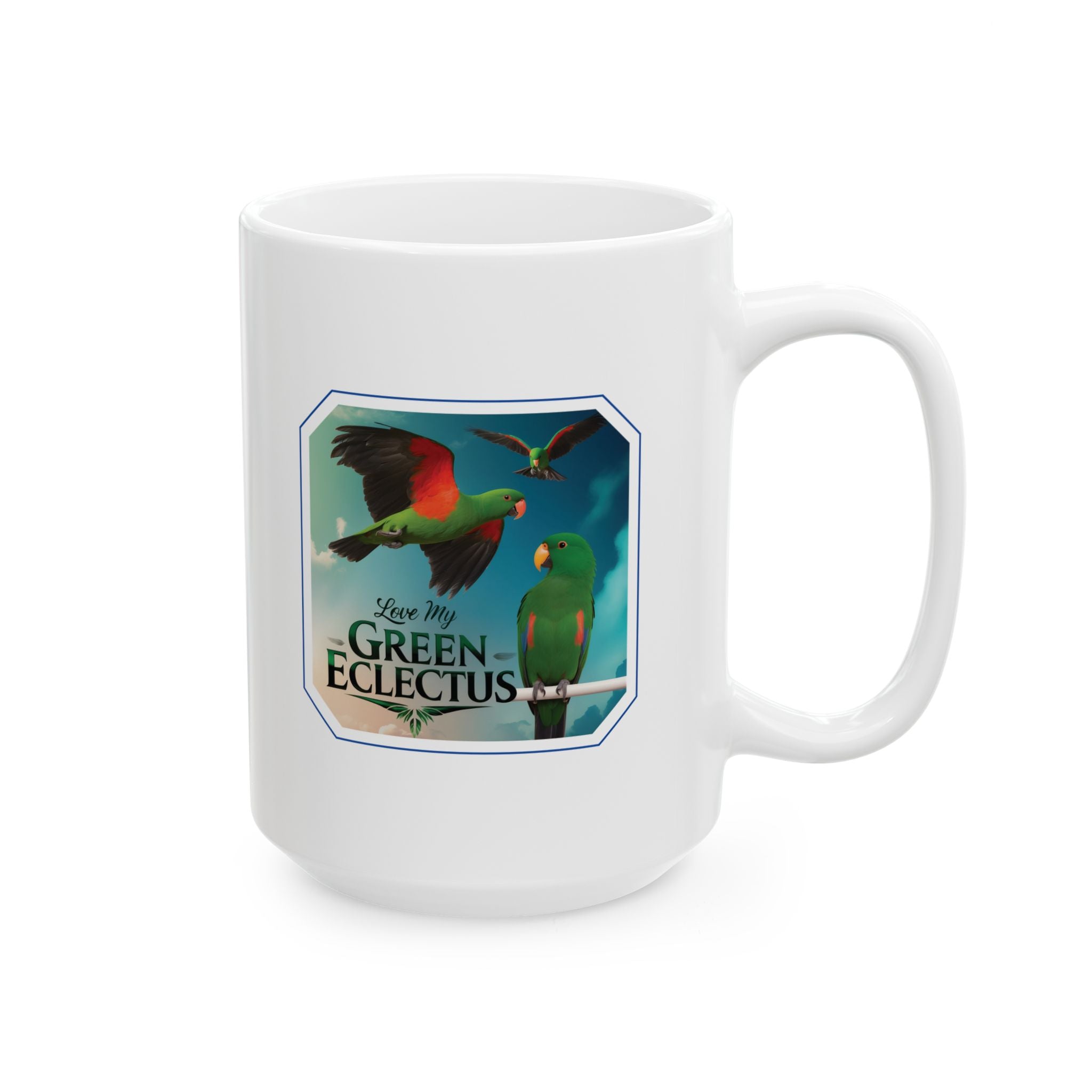 Flying Love My Green Eclectus Mug