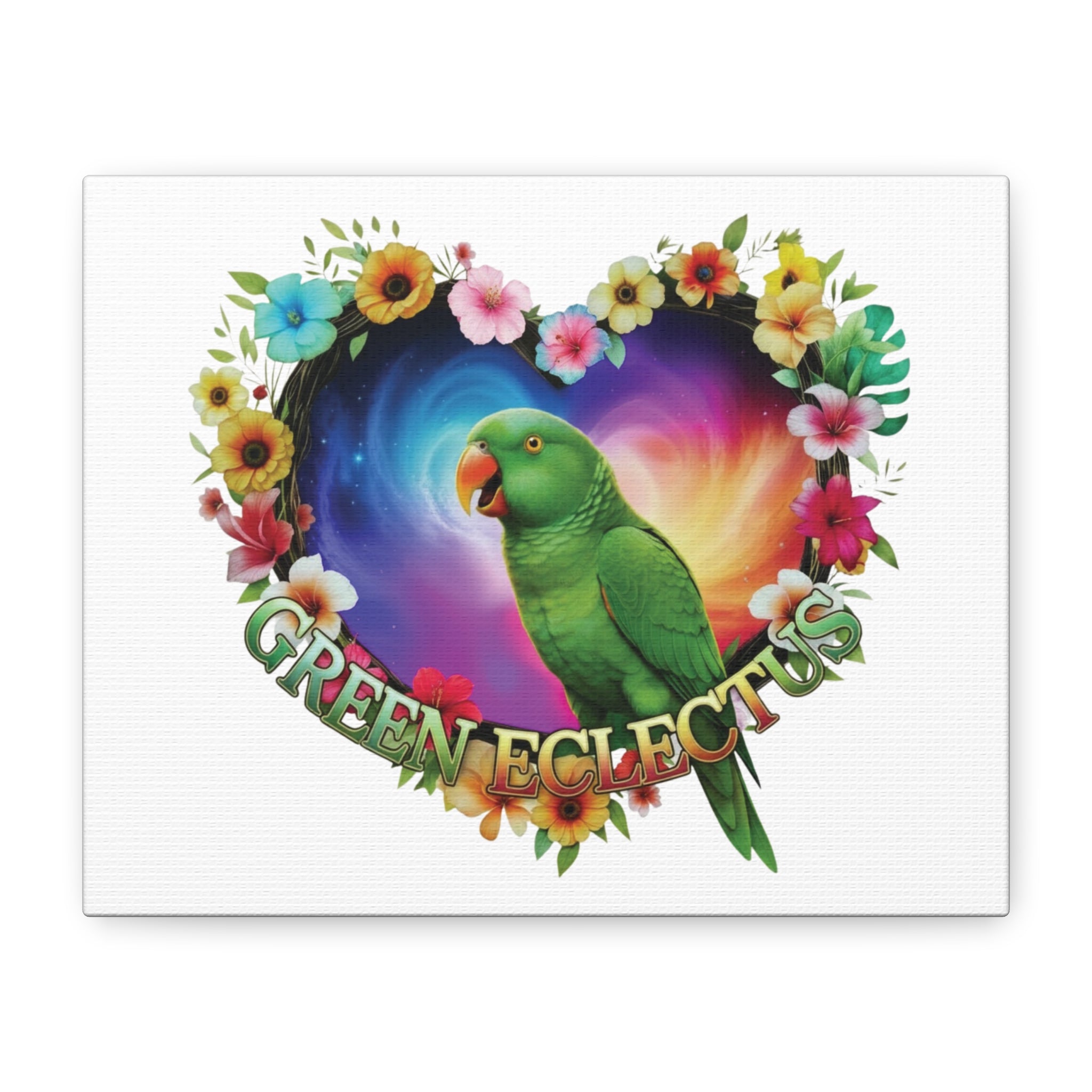 Green Eclectus Heart Design Wall-Hanging