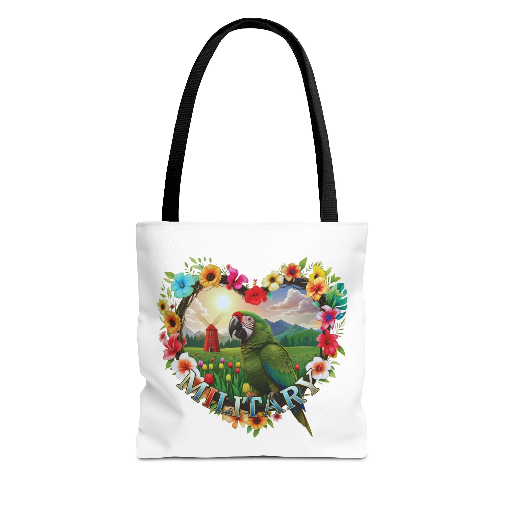 Military Macaw Heart Design Tote Bag