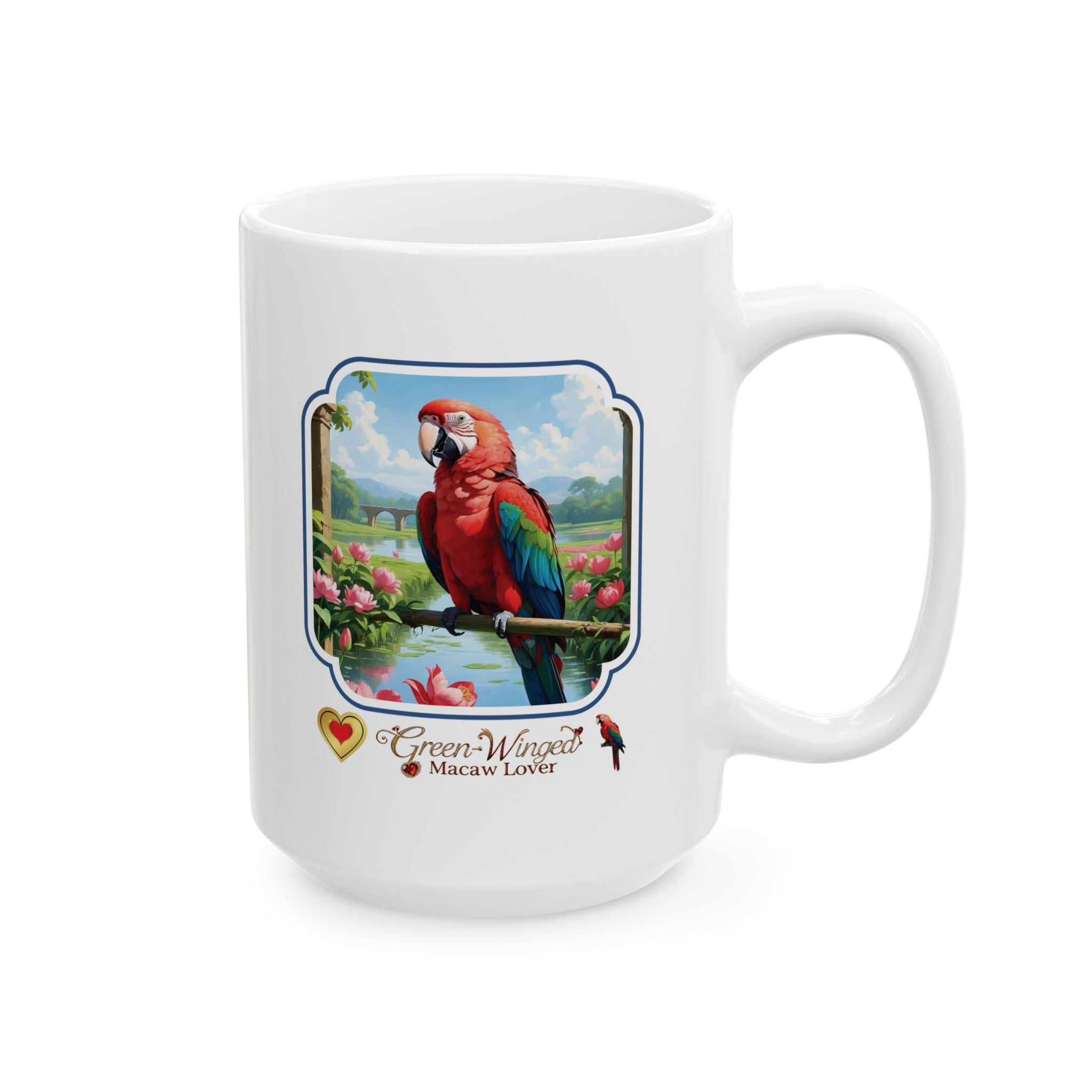 Rainbow Green Winged Macaw Lover Mug