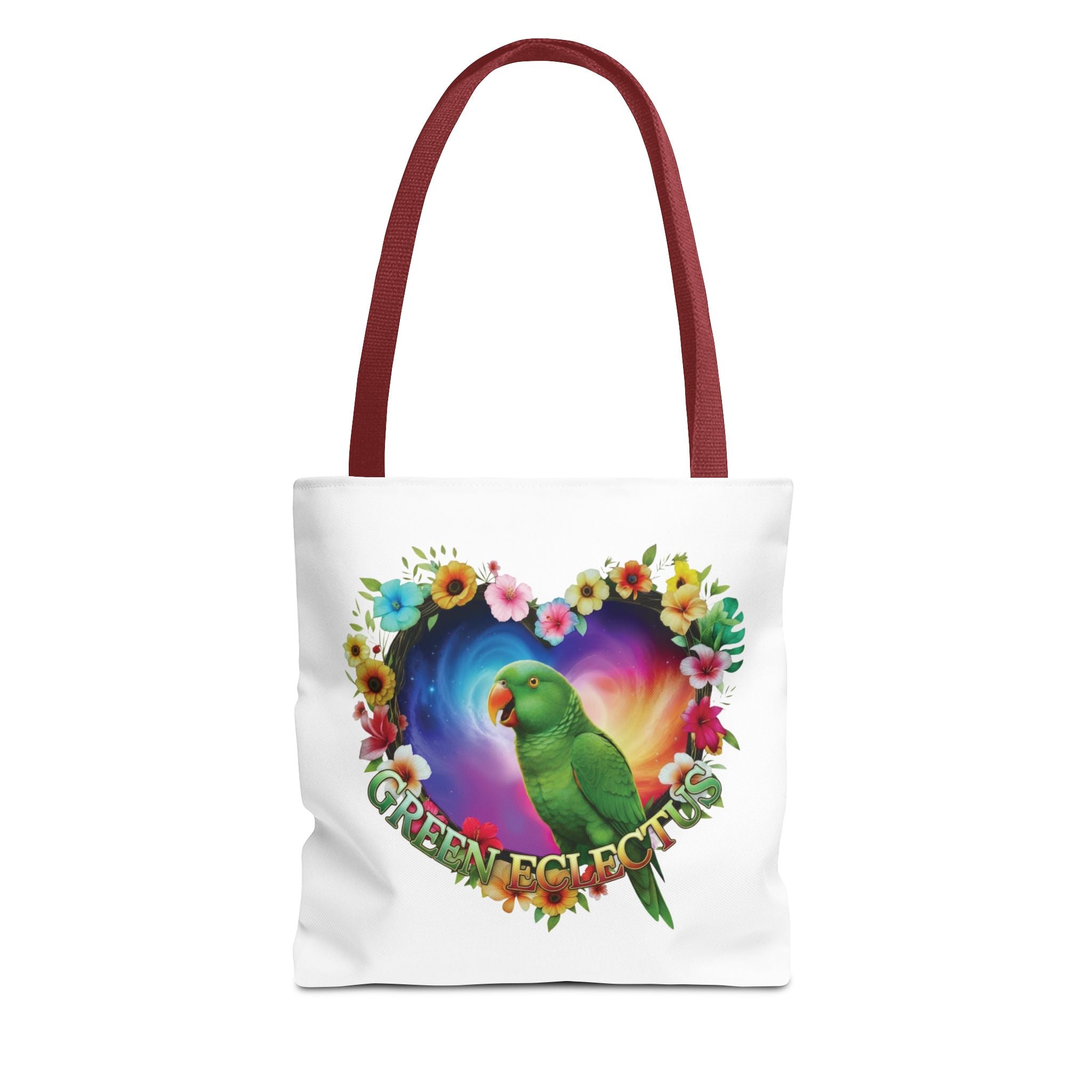 Floral Heart Green Eclectus Tote Bag