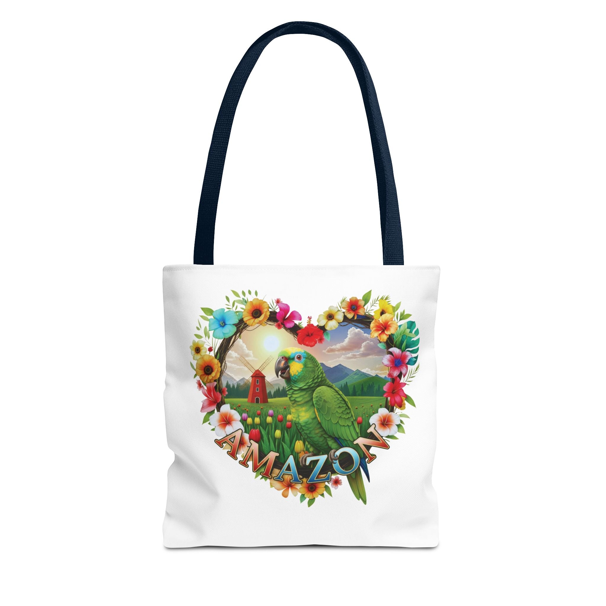 Floral Amazon Parrot Tote Bag
