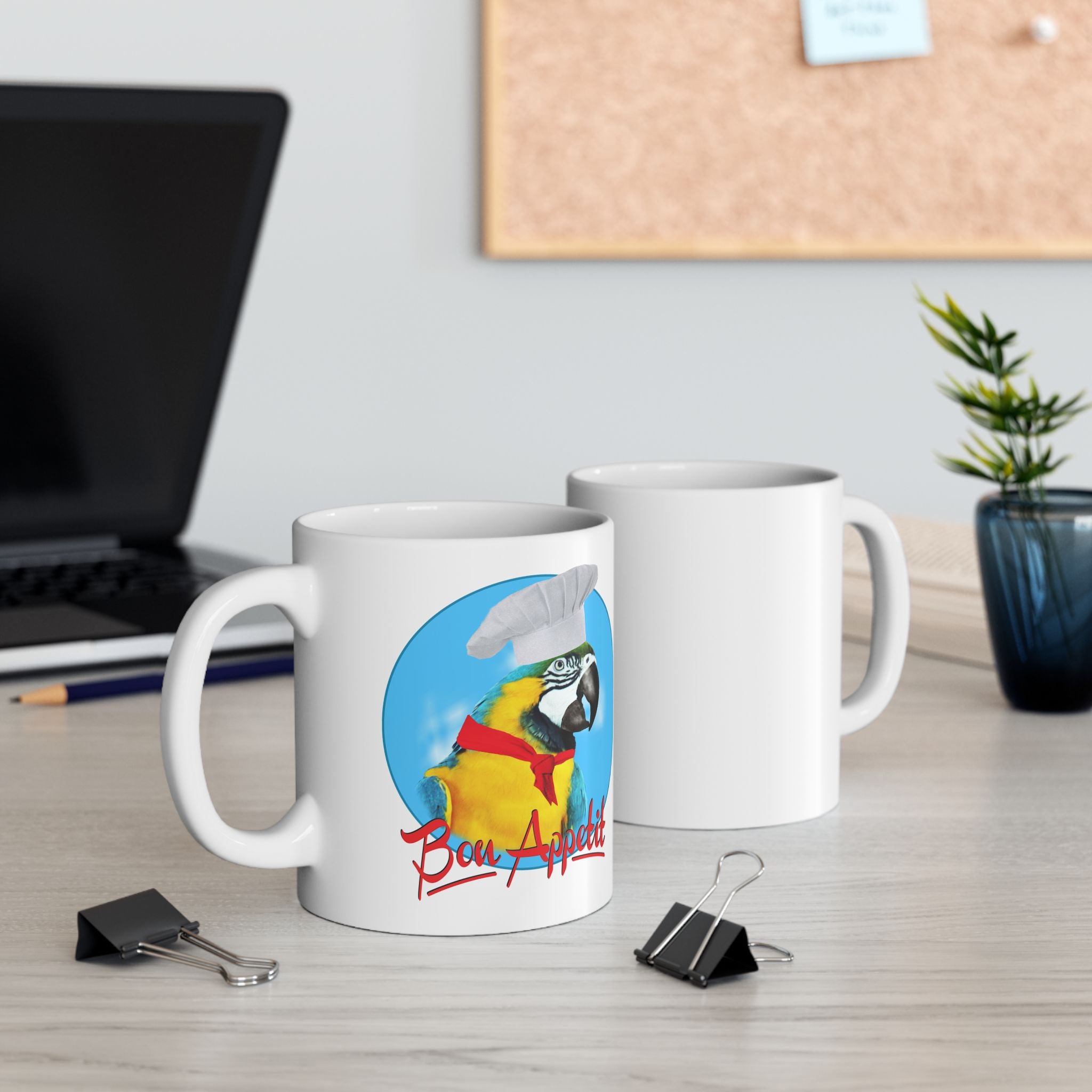 Blue And Gold Bon Appetit Mug
