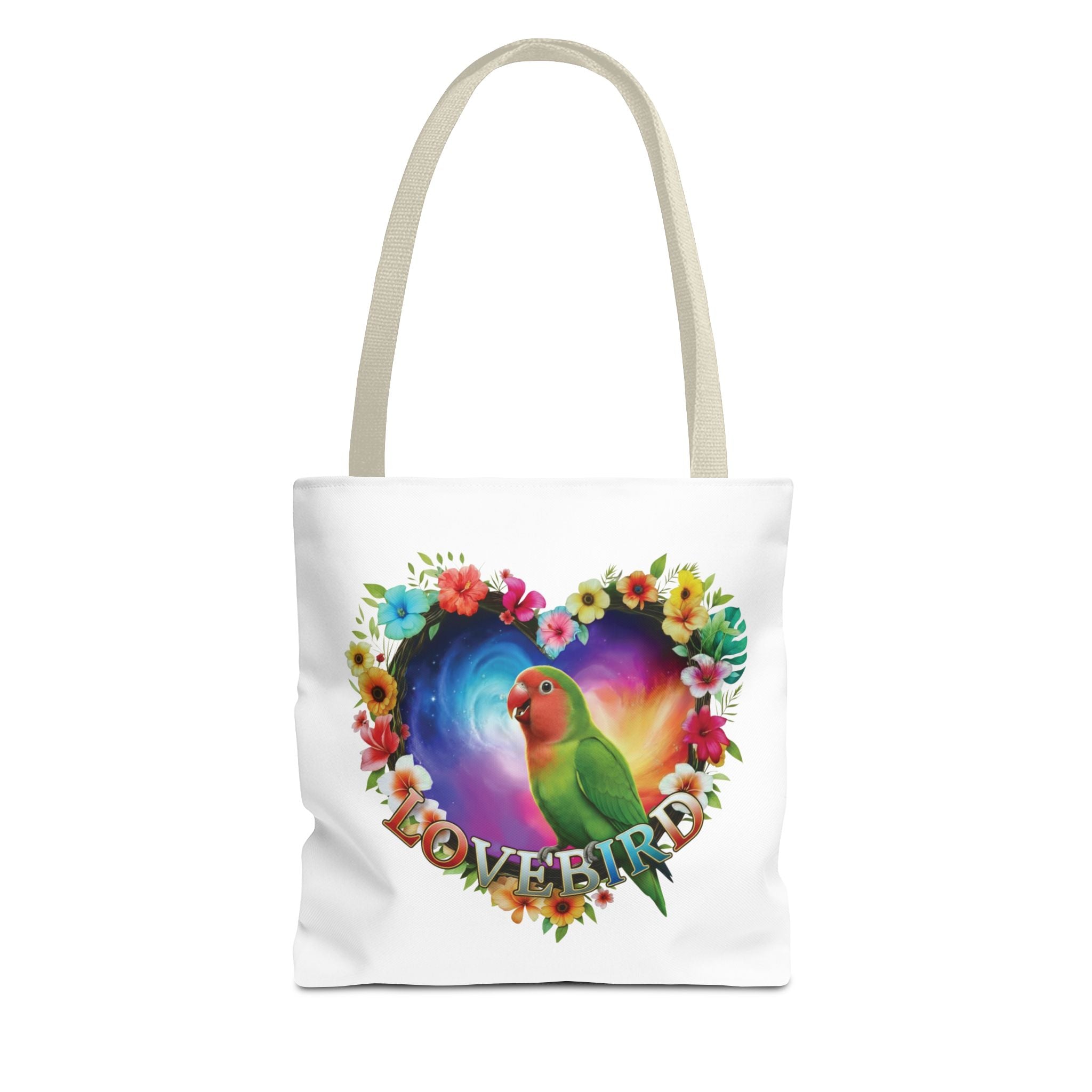 Colorful Lovebird Art Tote Bag