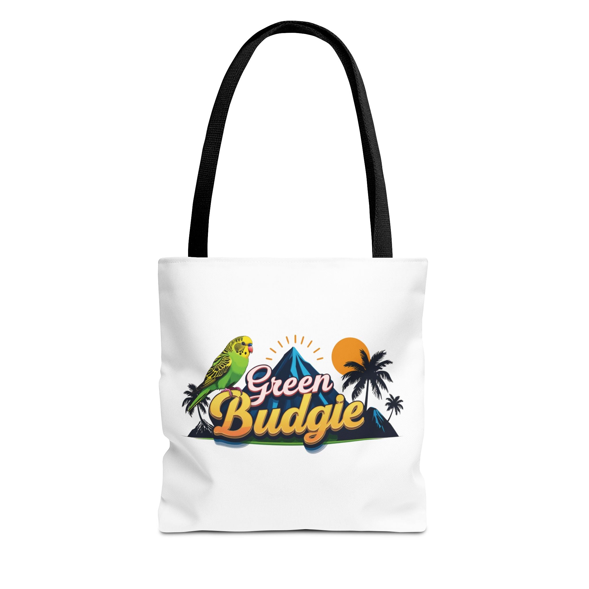 Green Budgie Sunset Island Tote Bag