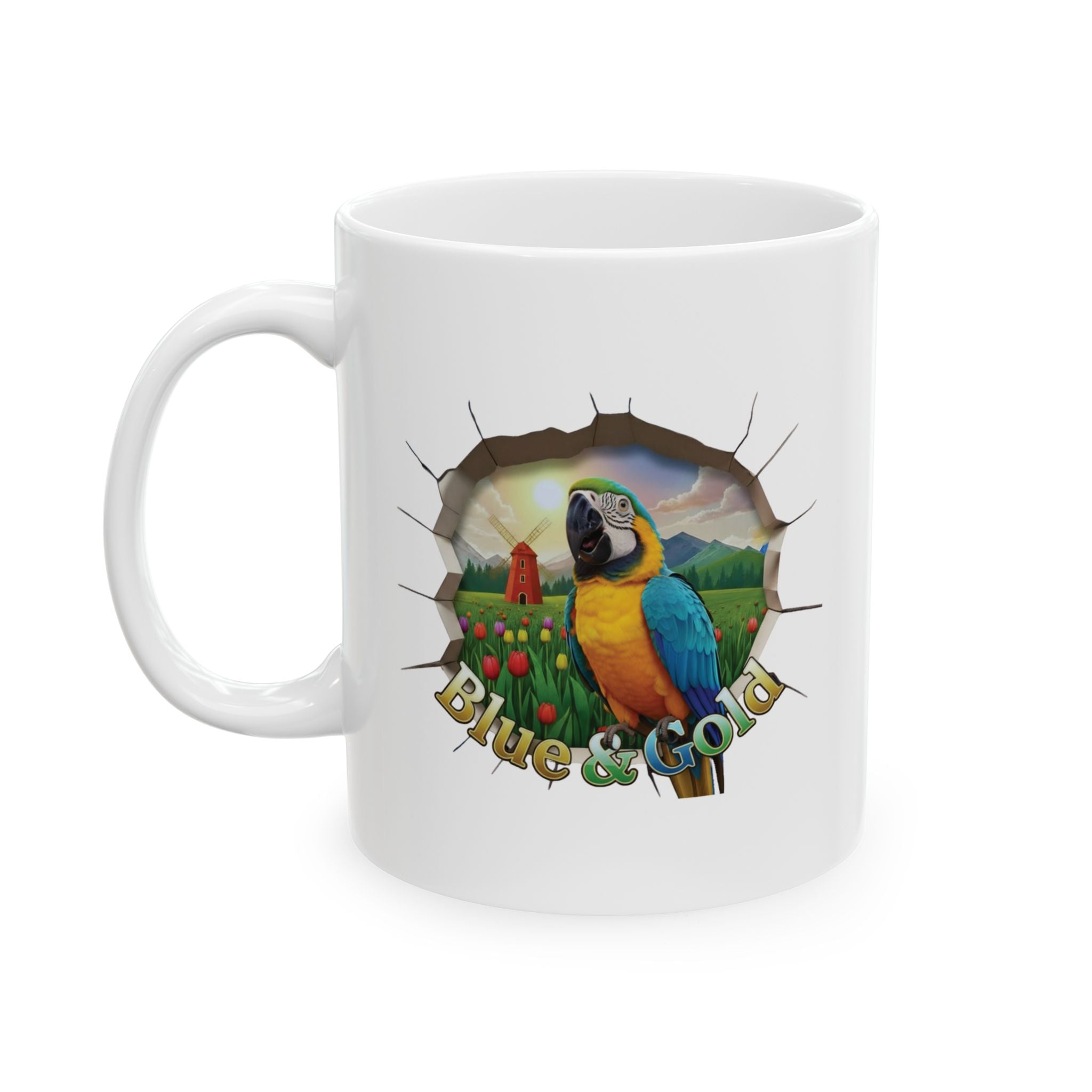 Blue & Gold Tulip Field Mug