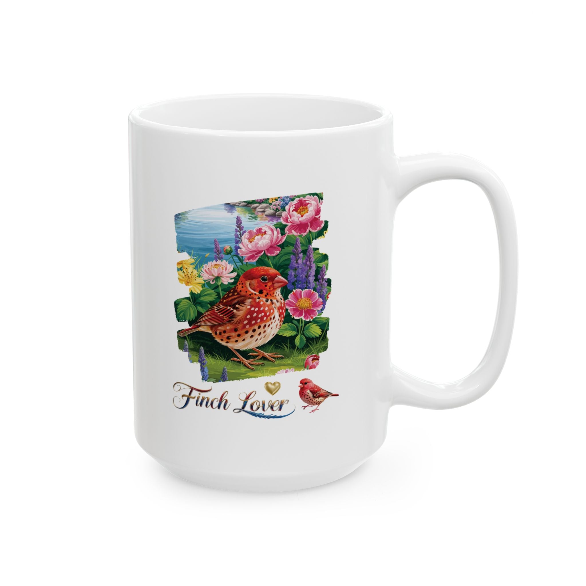 Finch Lover Floral Scenic Mug
