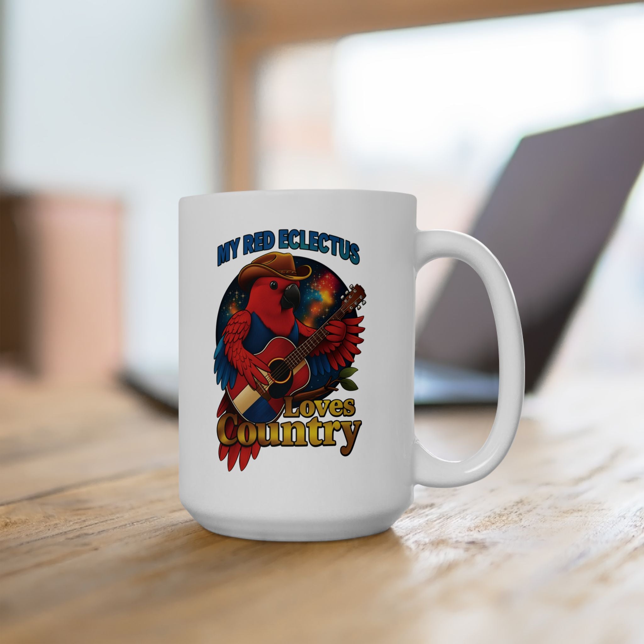 My Red Eclectus Loves Country Mug