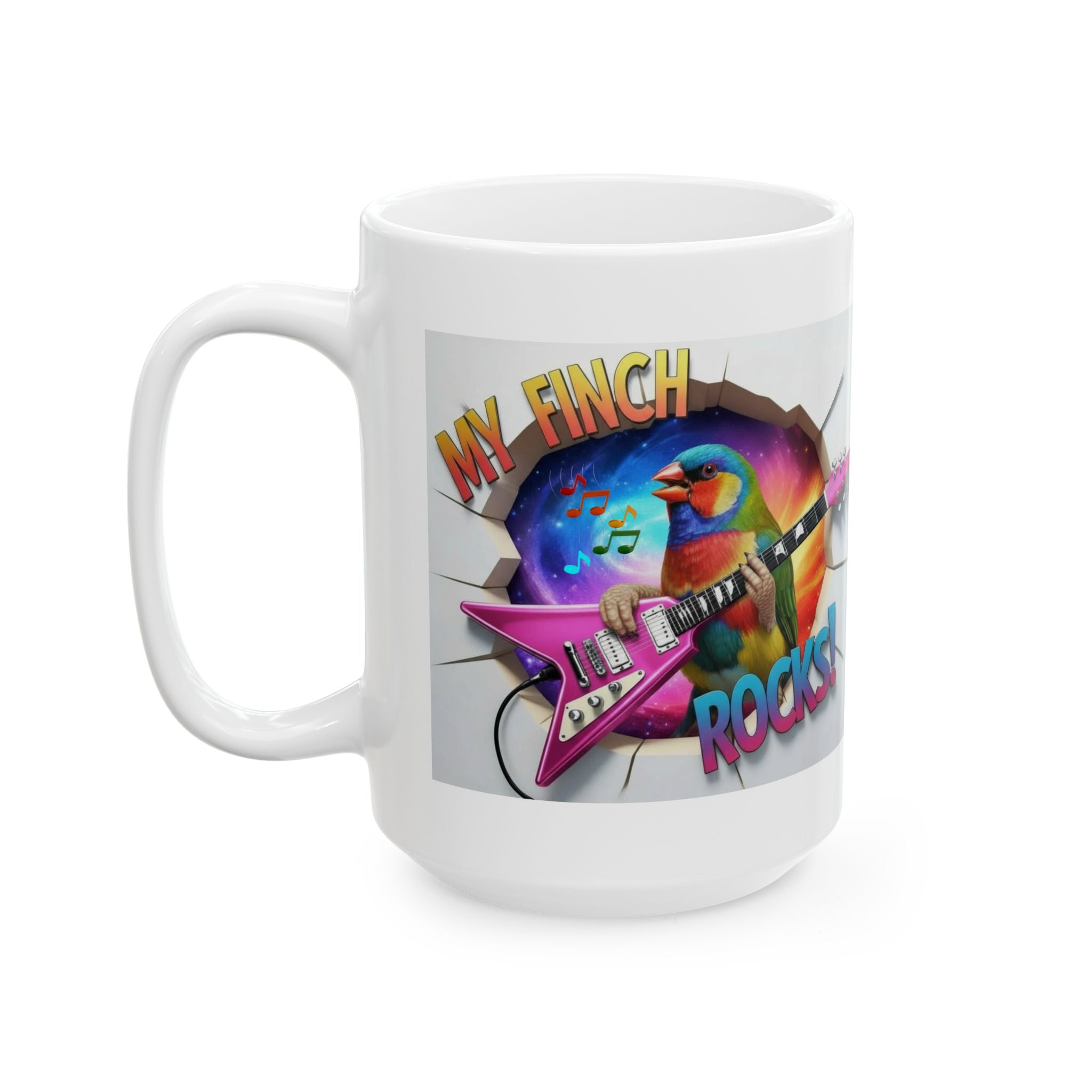 My Finch Rocks Guitar Mug