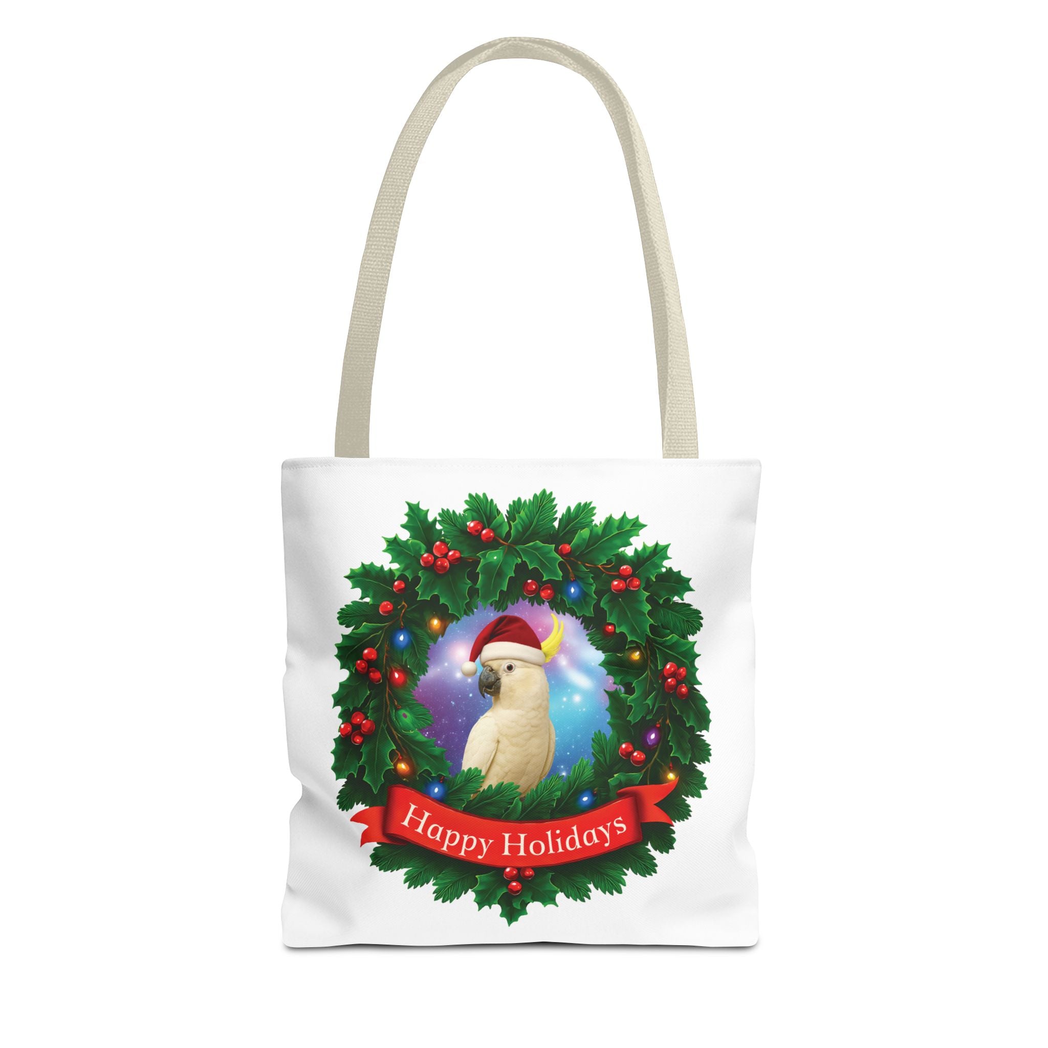 Happy Holidays Cockatoo Tote Bag