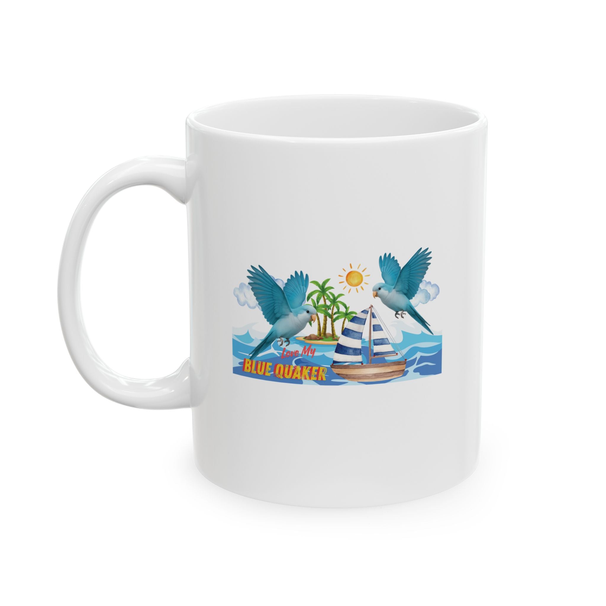 Love My Blue Quaker Sailboat Mug