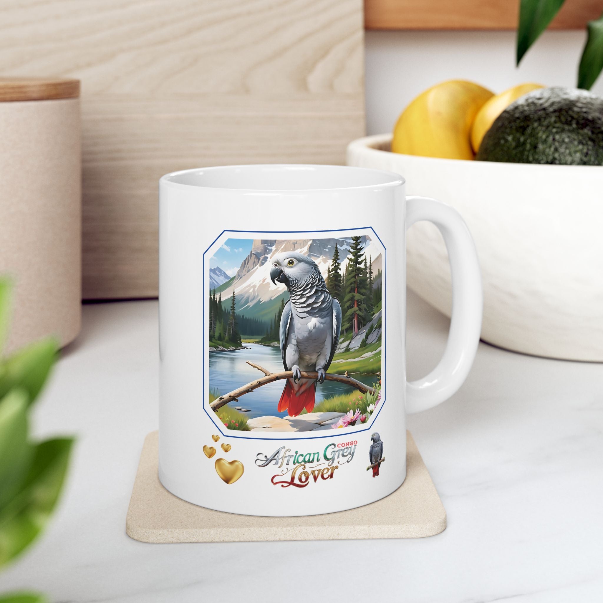 African Grey Congo Ceramic Mug