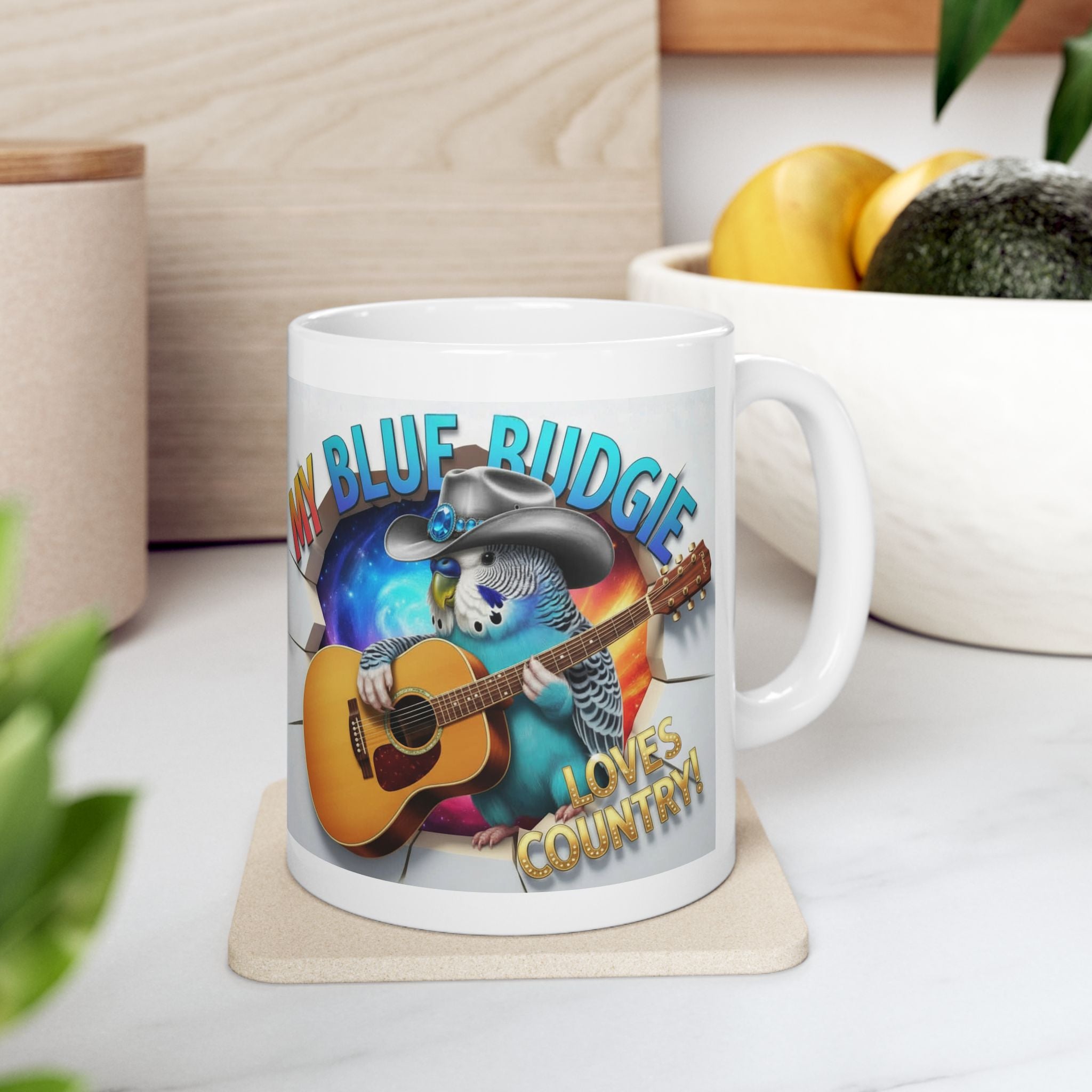 My Blue Budgie Loves Country Mug