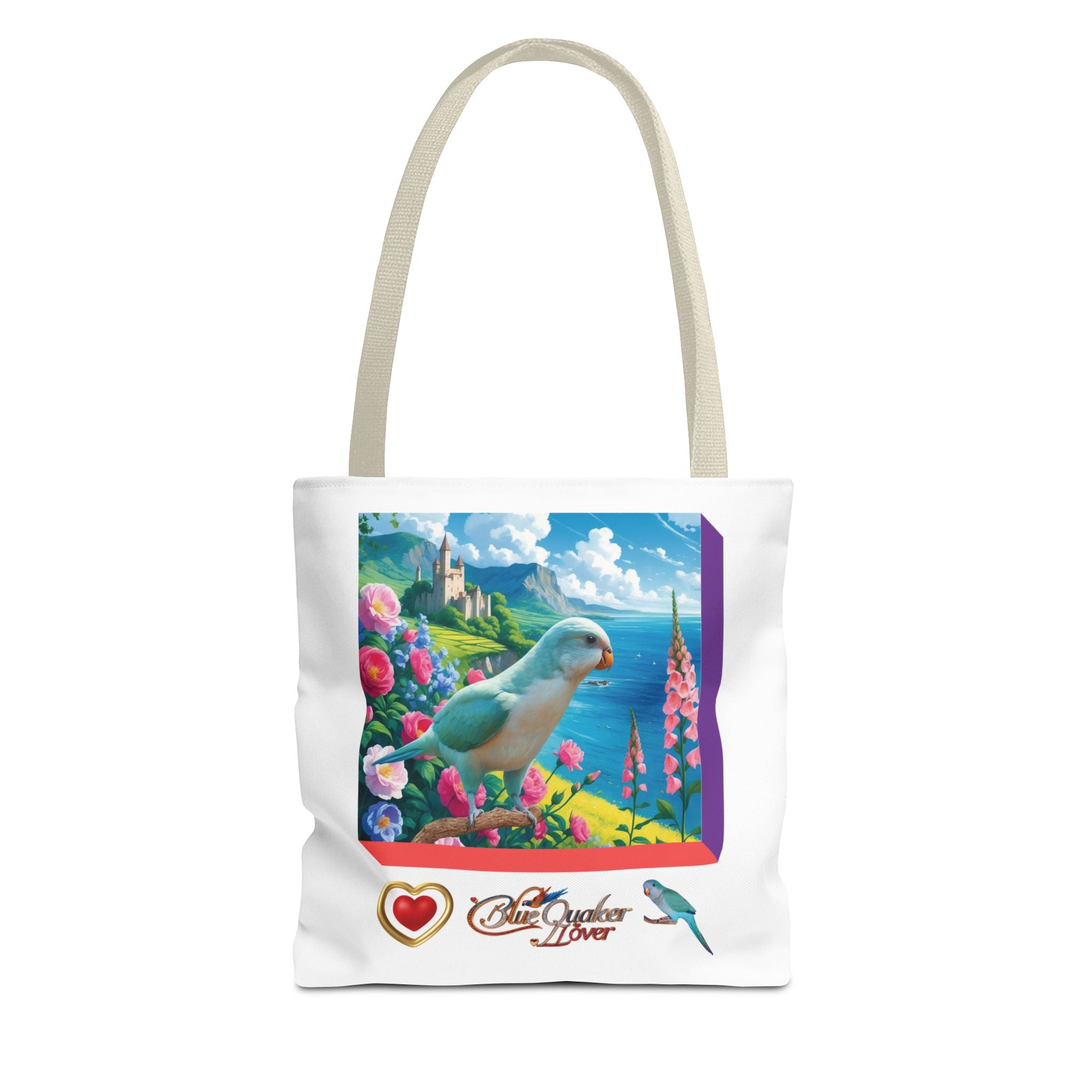 Blue Quaker Lover Floral Tote Bag