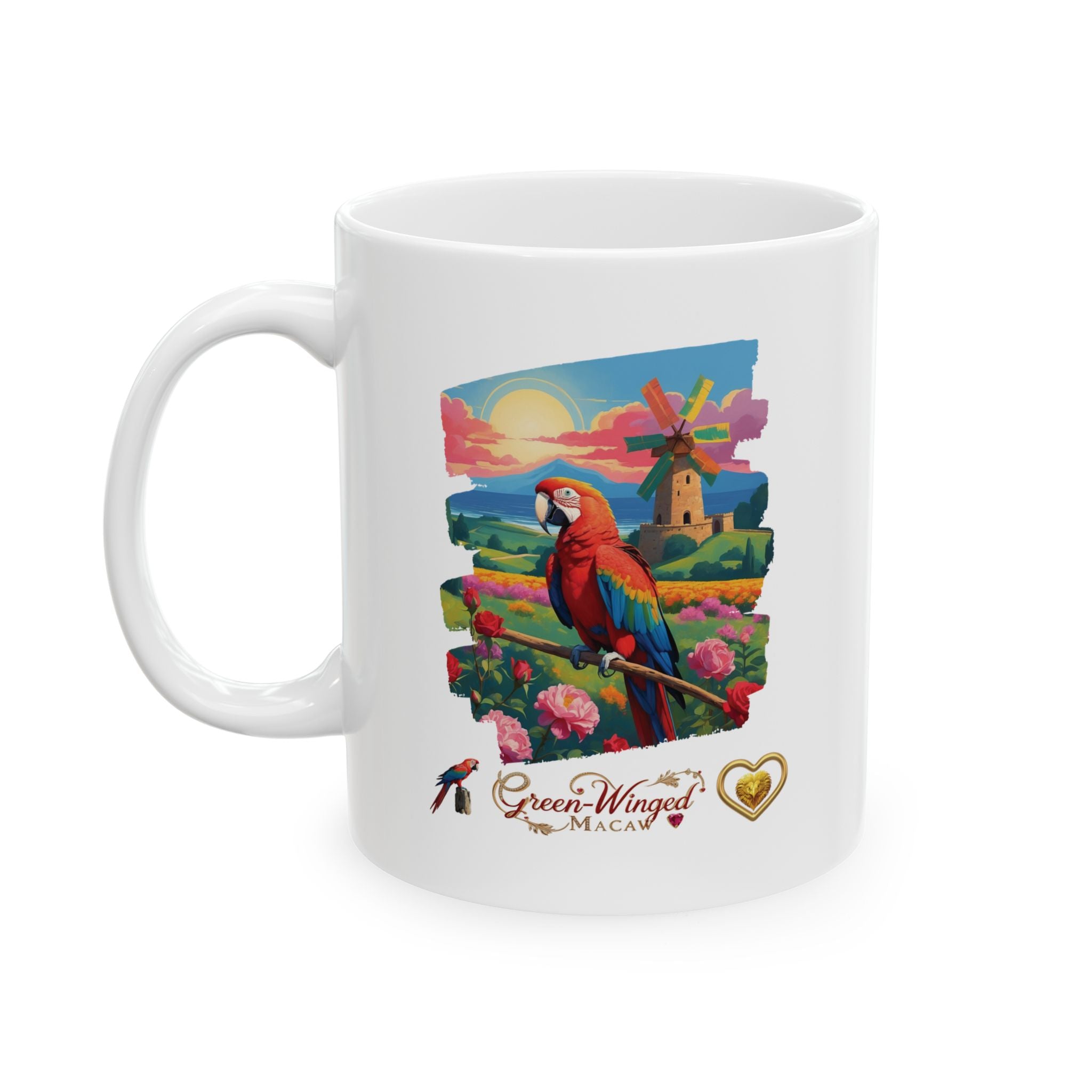 Rainbow Green-Winged Macaw Mug