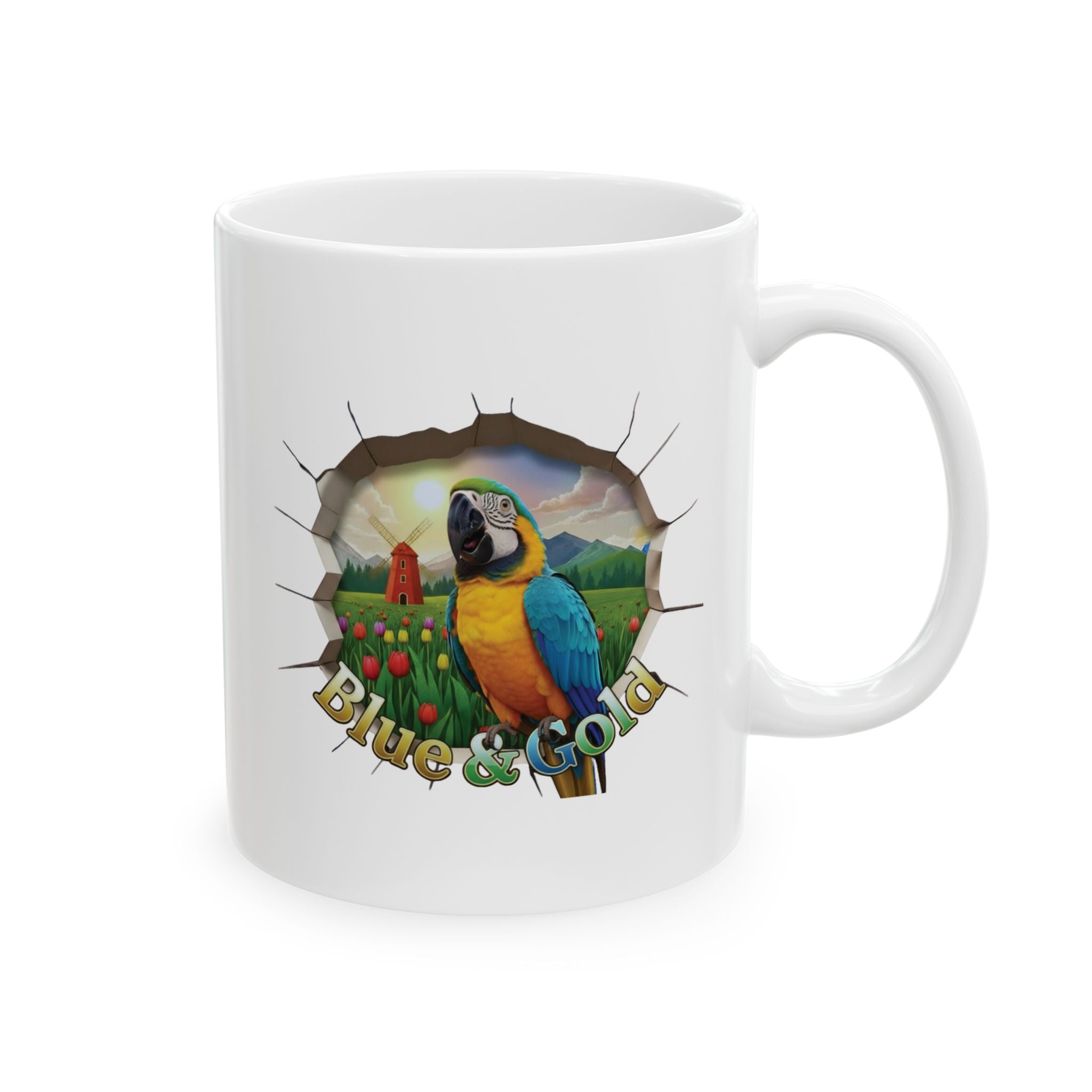 Blue & Gold Tulip Field Mug