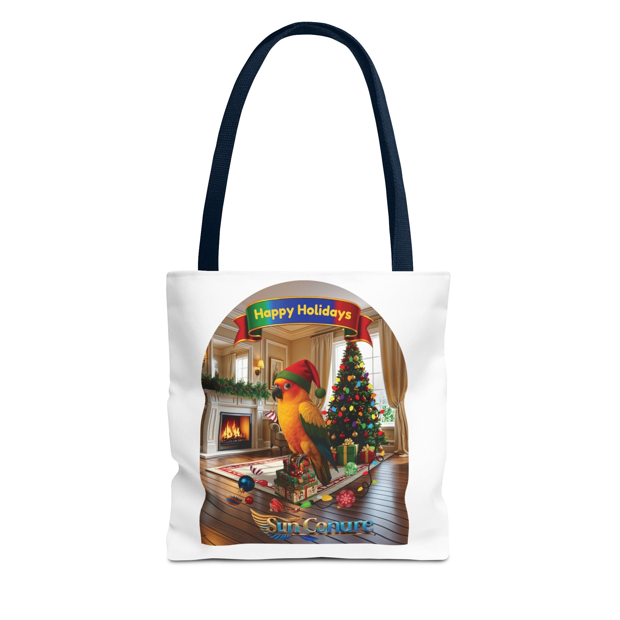Happy Holidays Sun Conure Tote Bag