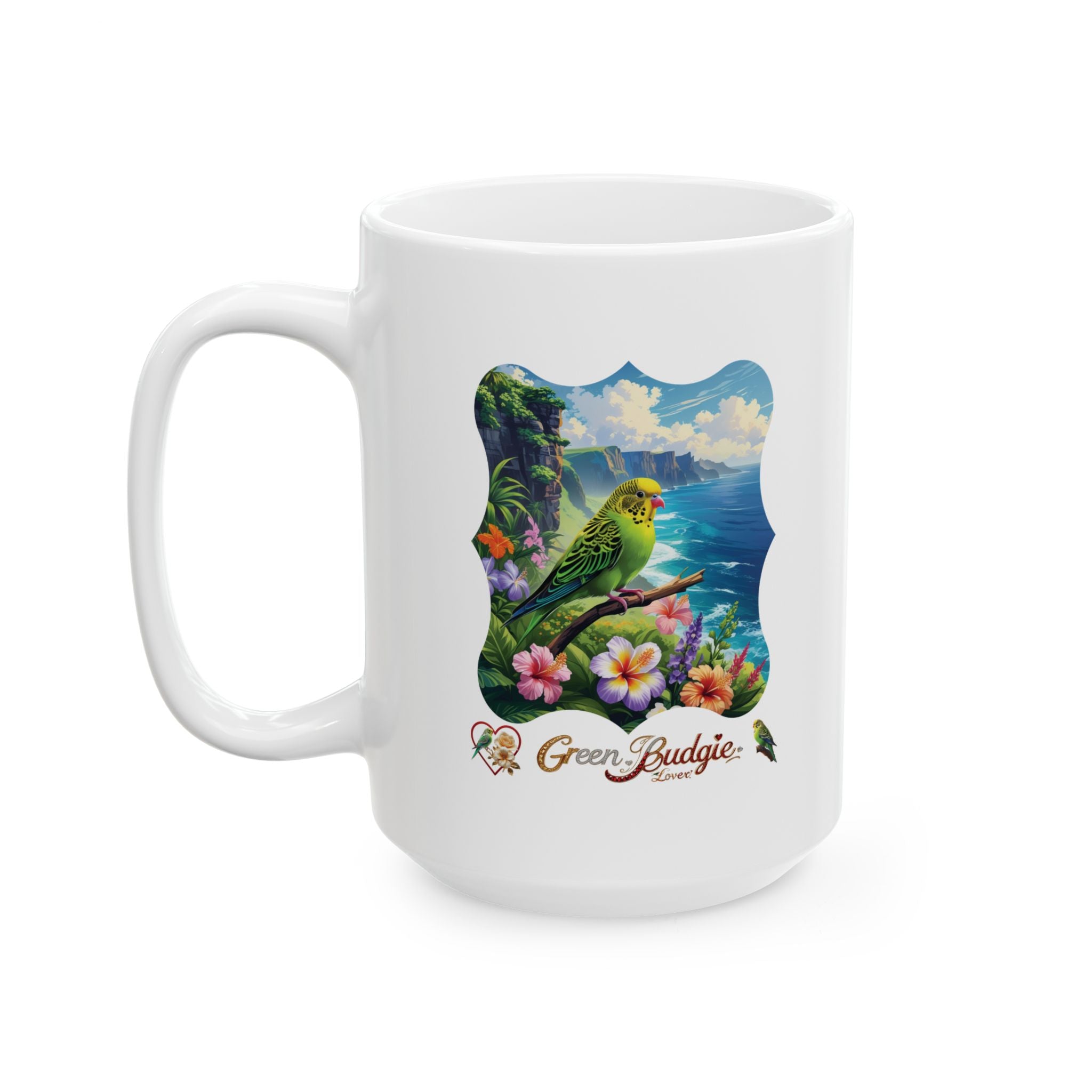 Green Budgie Mug