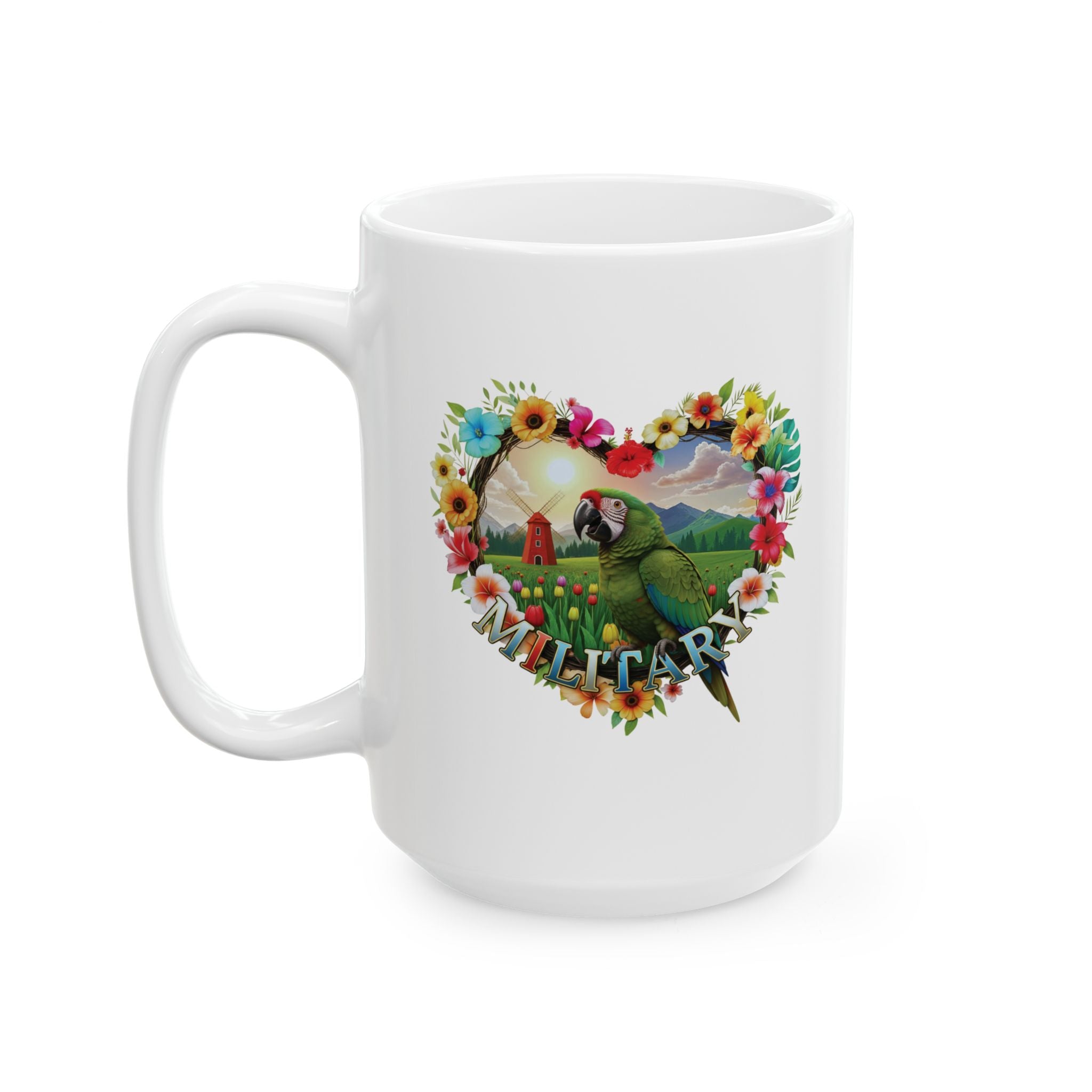 Military Parrot Floral Mug