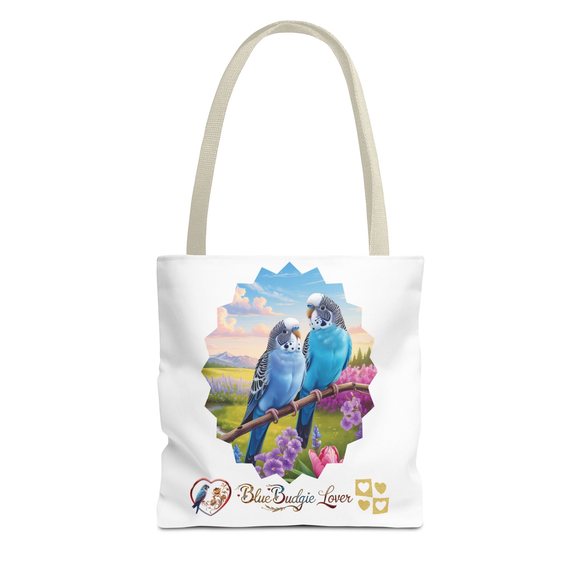Blue Budgie Lover Couple Tote Bag