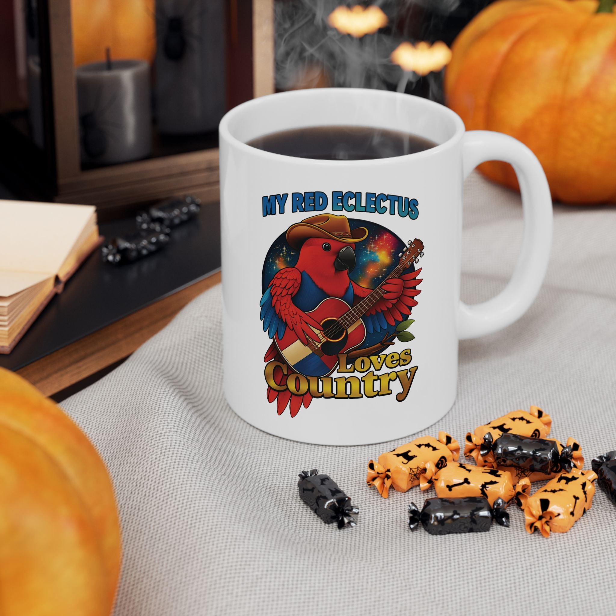 My Red Eclectus Loves Country Mug